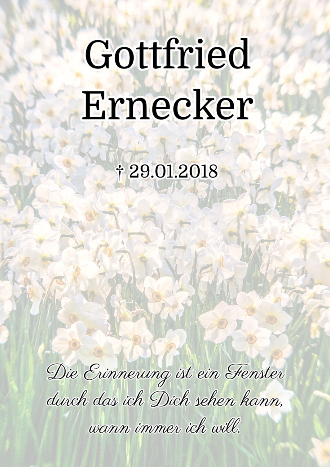 Traueranzeige von Gottfried Ernecker