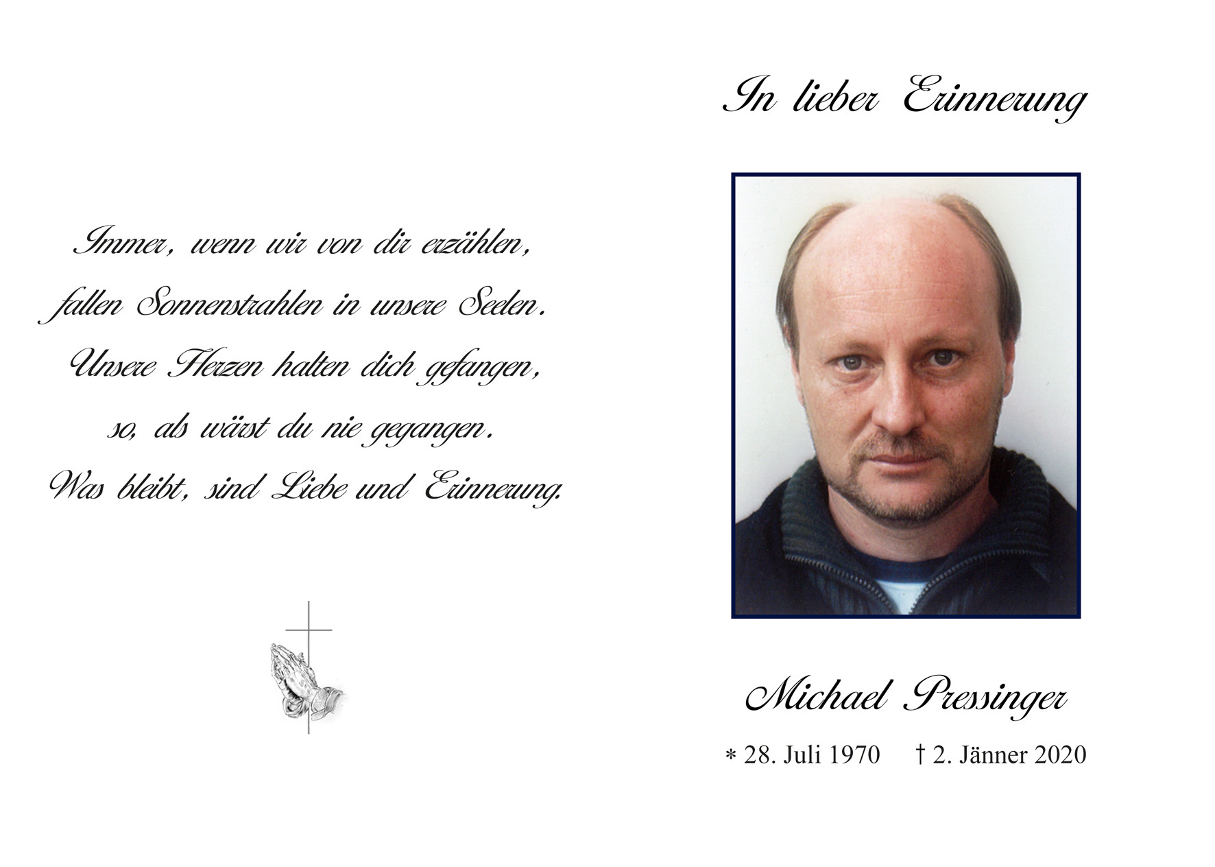 Traueranzeige von Michael Pressinger