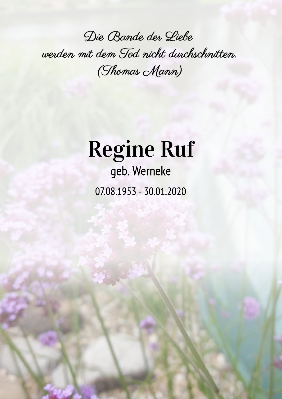 Traueranzeige von Regine Ruf