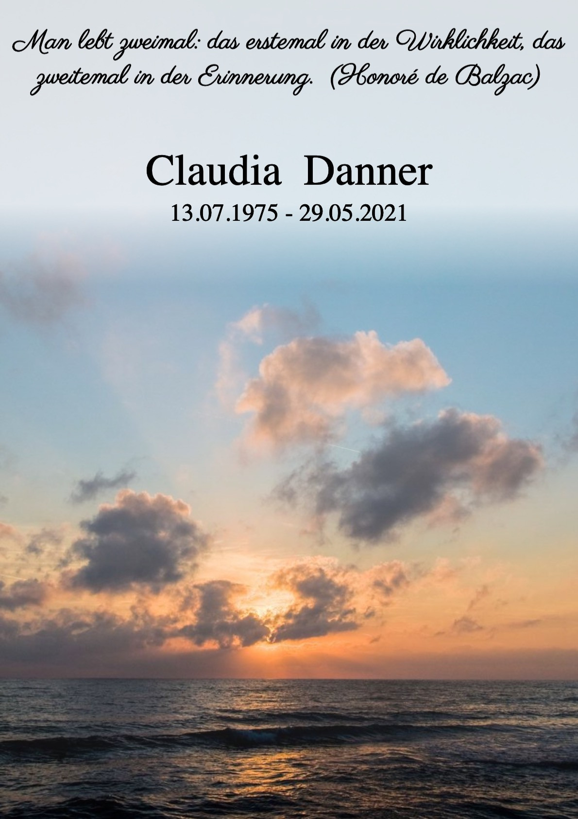Traueranzeige von Claudia Danner