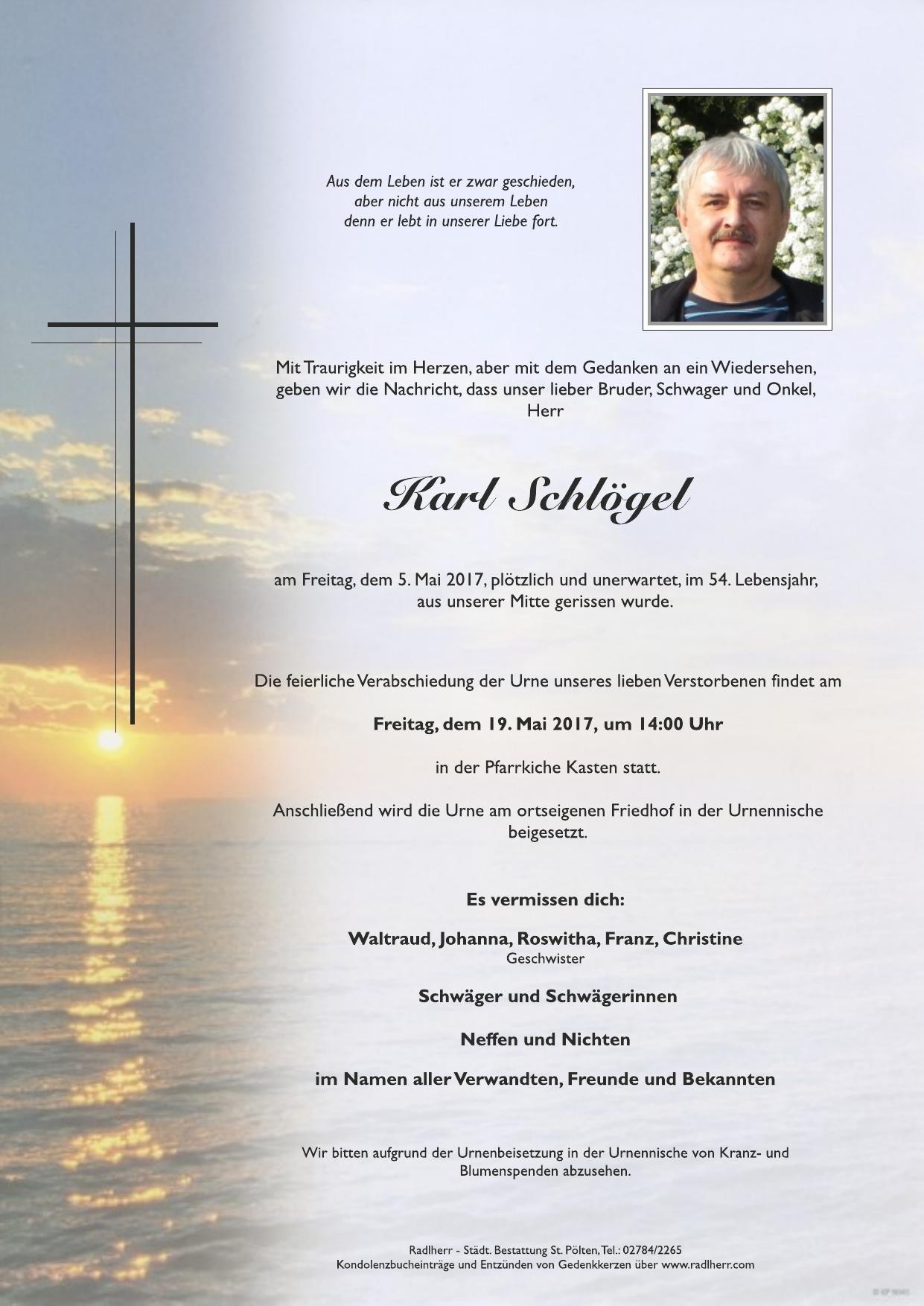 Traueranzeige von Karl Schlögel