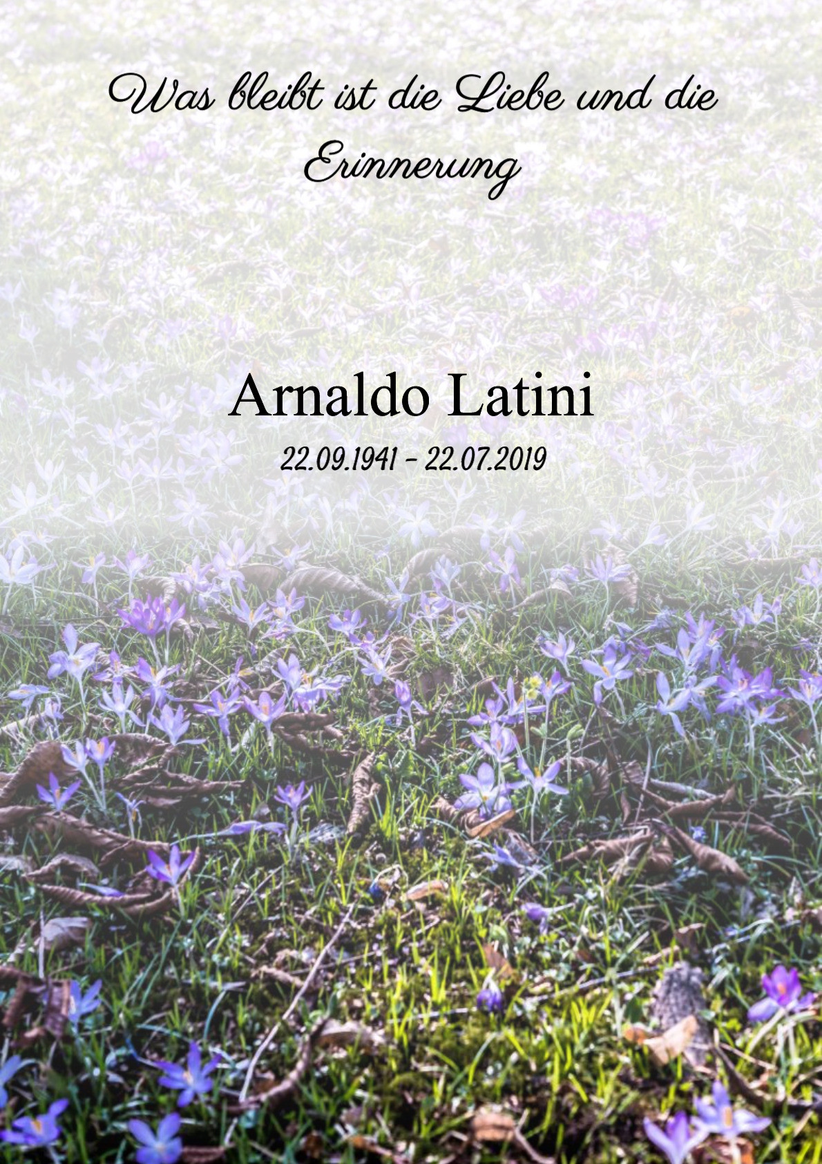 Traueranzeige von Arnaldo Latini