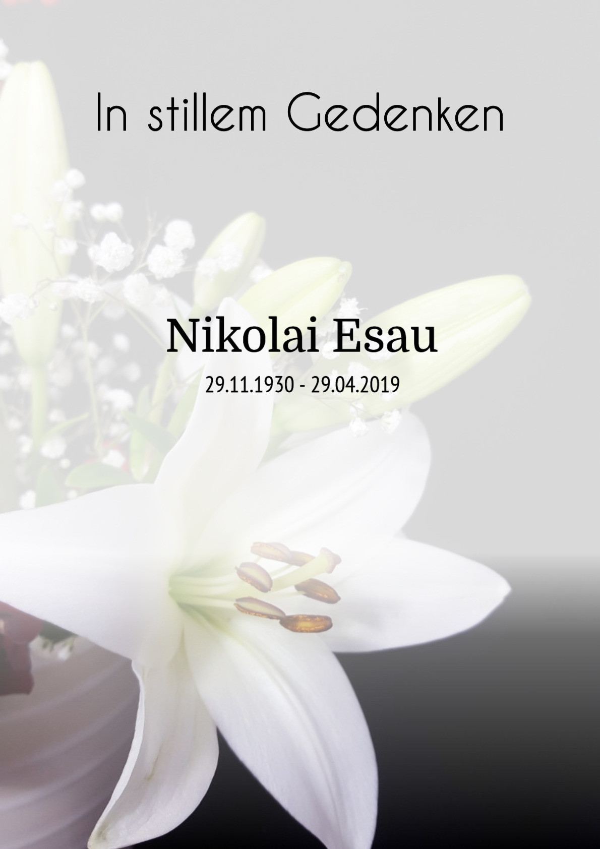 Traueranzeige von Nikolai Esau