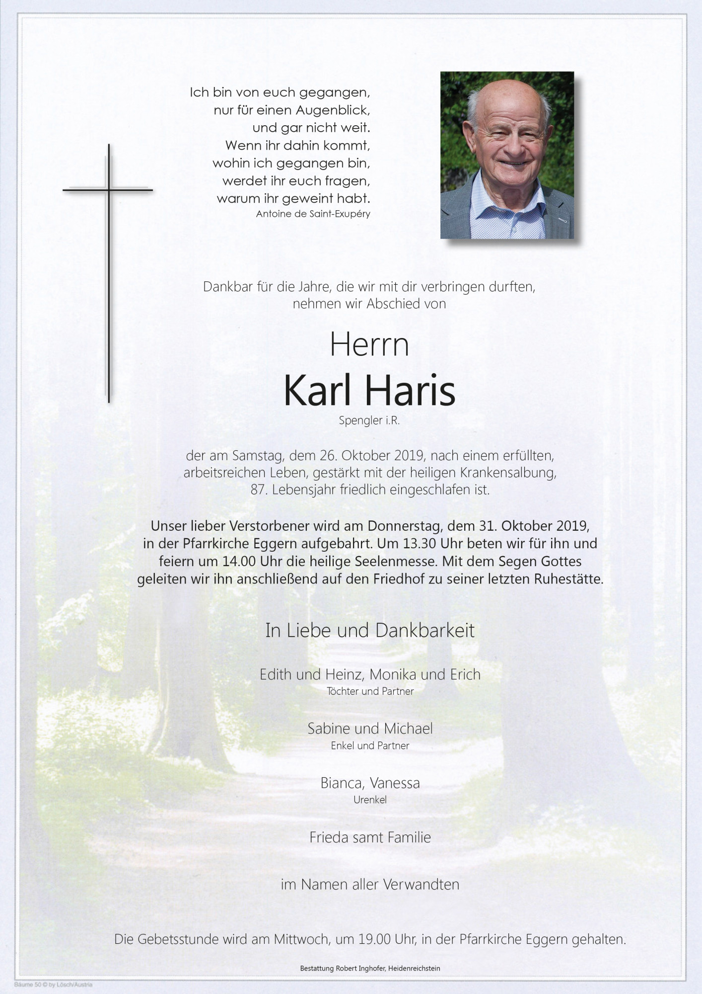 Traueranzeige von Karl Haris
