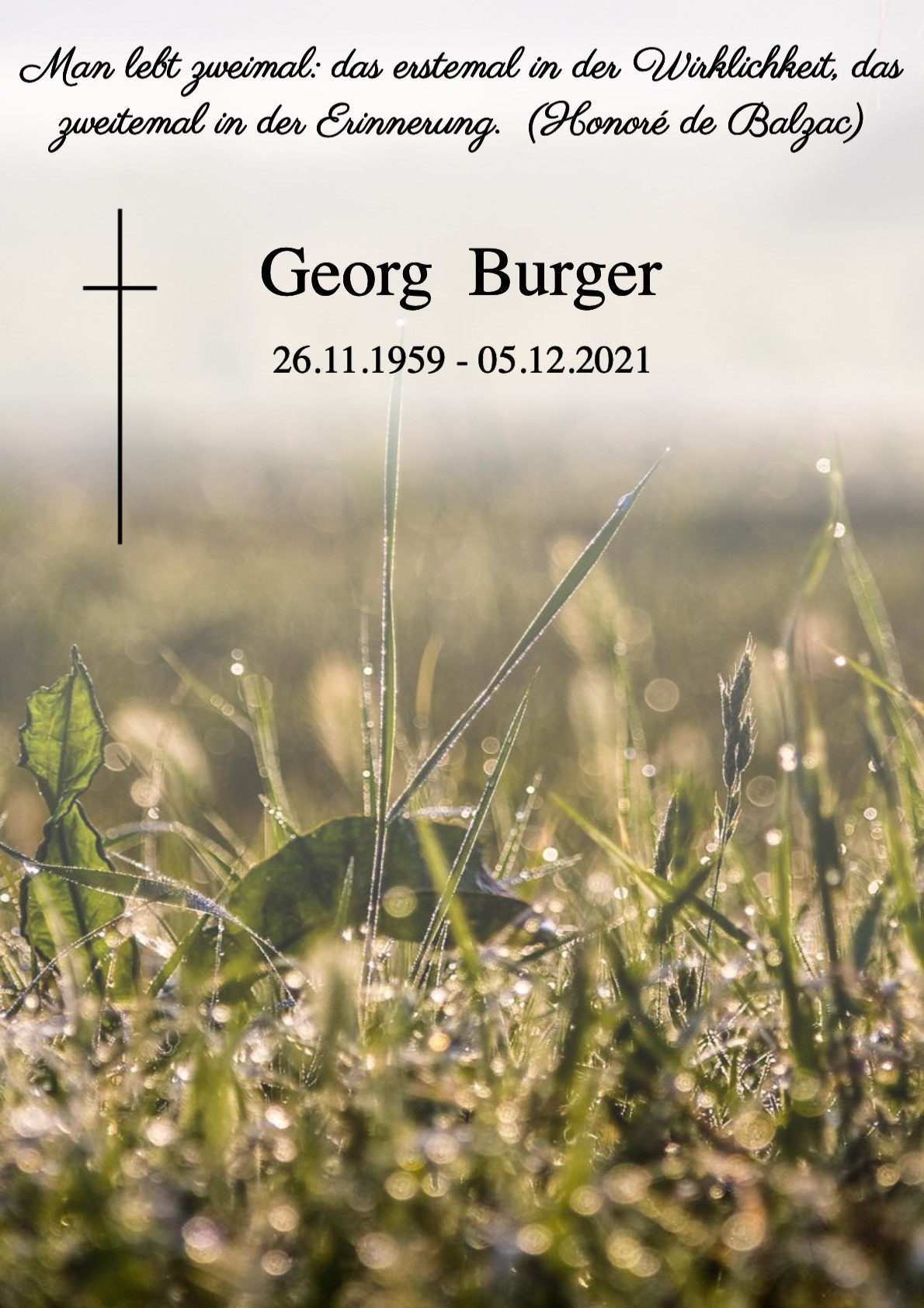 Traueranzeige von Georg Burger