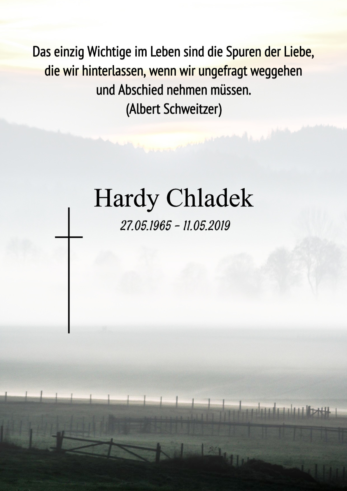 Traueranzeige von Hardy Chladek