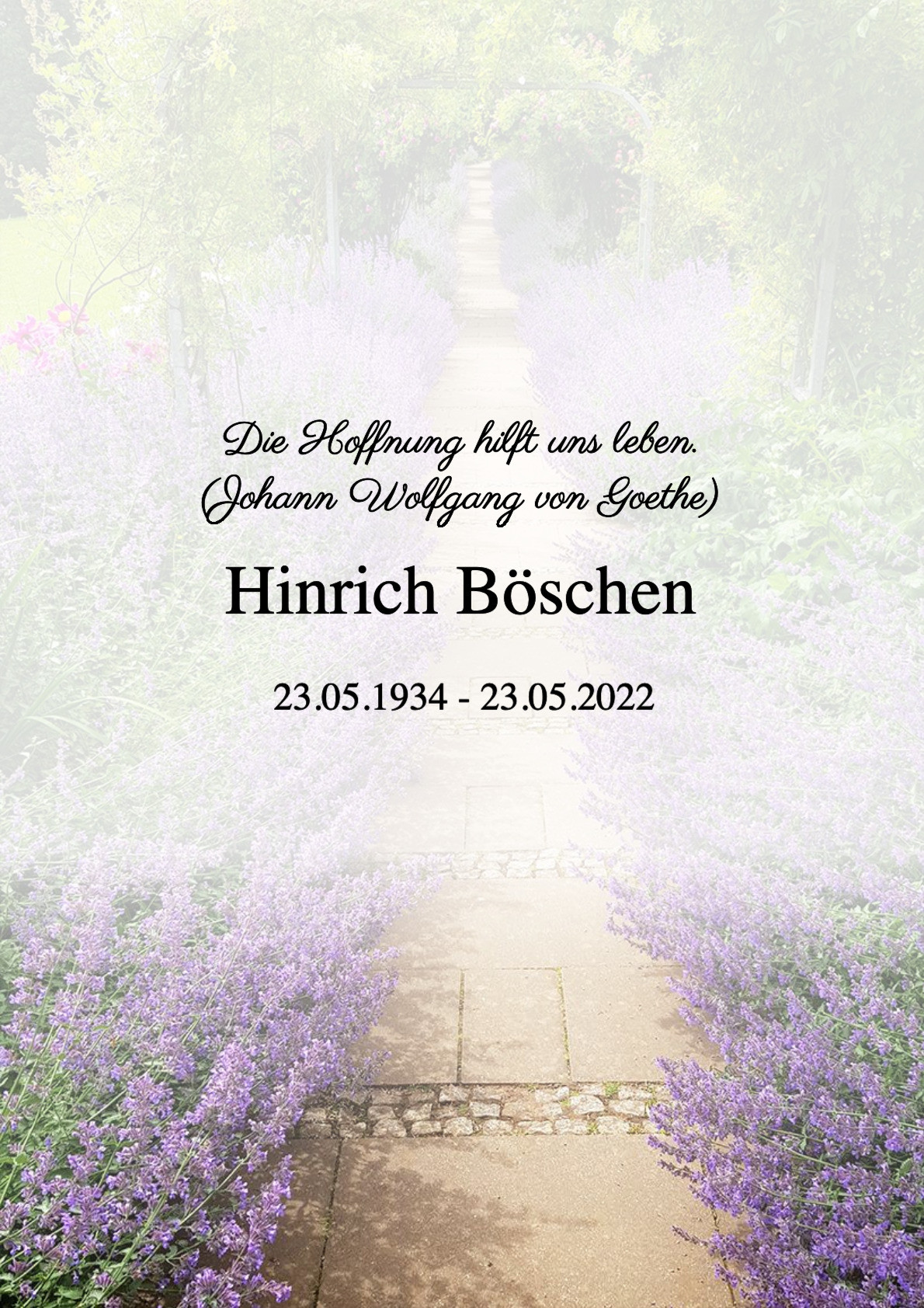 Traueranzeige von Hinrich Böschen