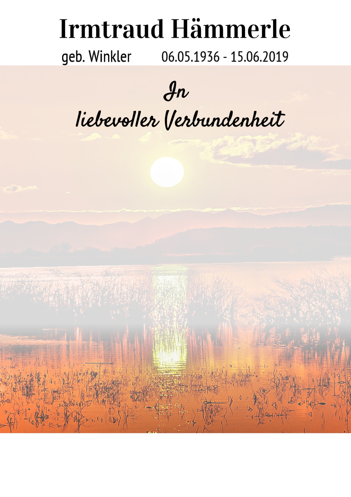 Traueranzeige von Irmtraud Hämmerle