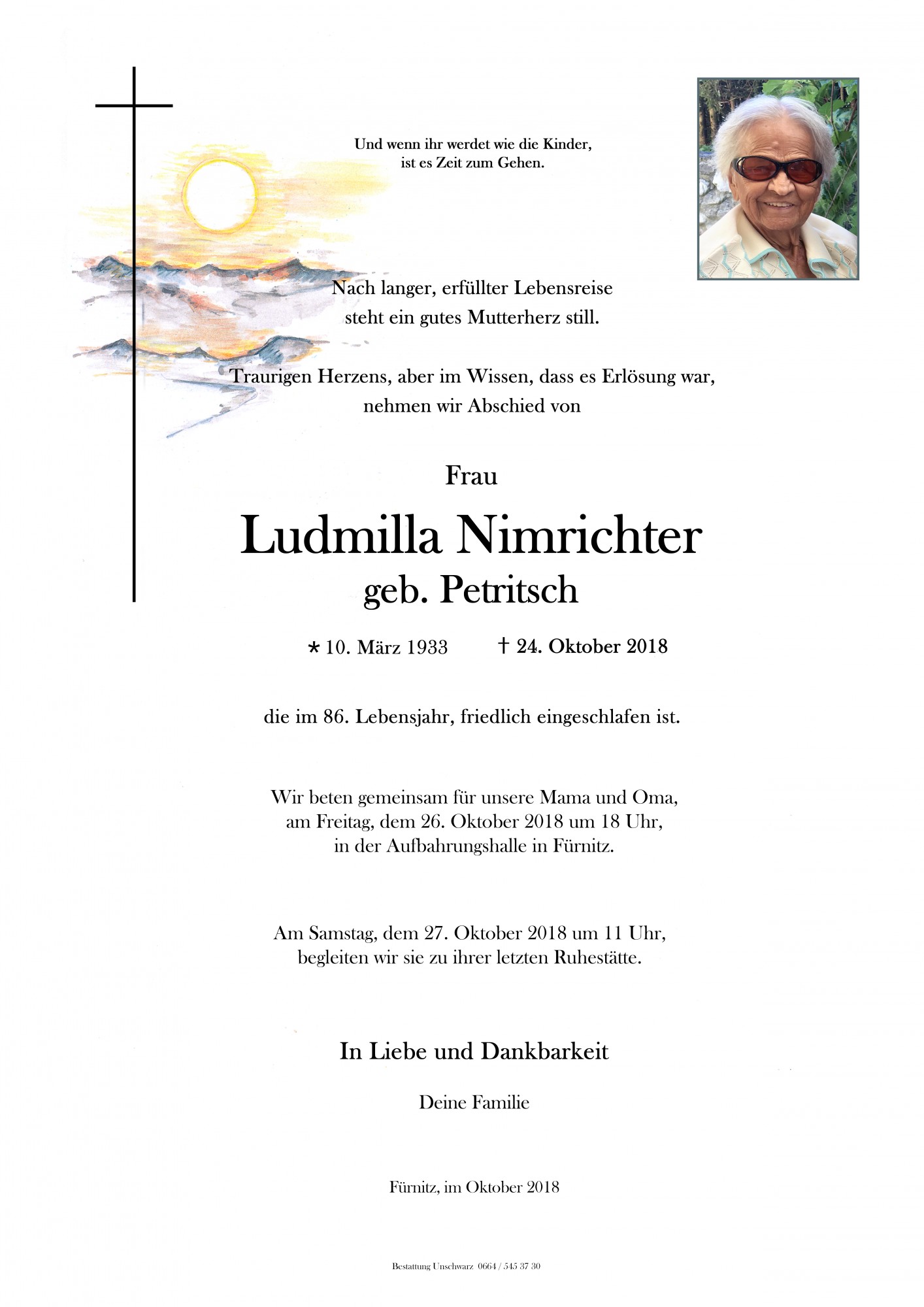 Traueranzeige von Ludmilla Nimrichter