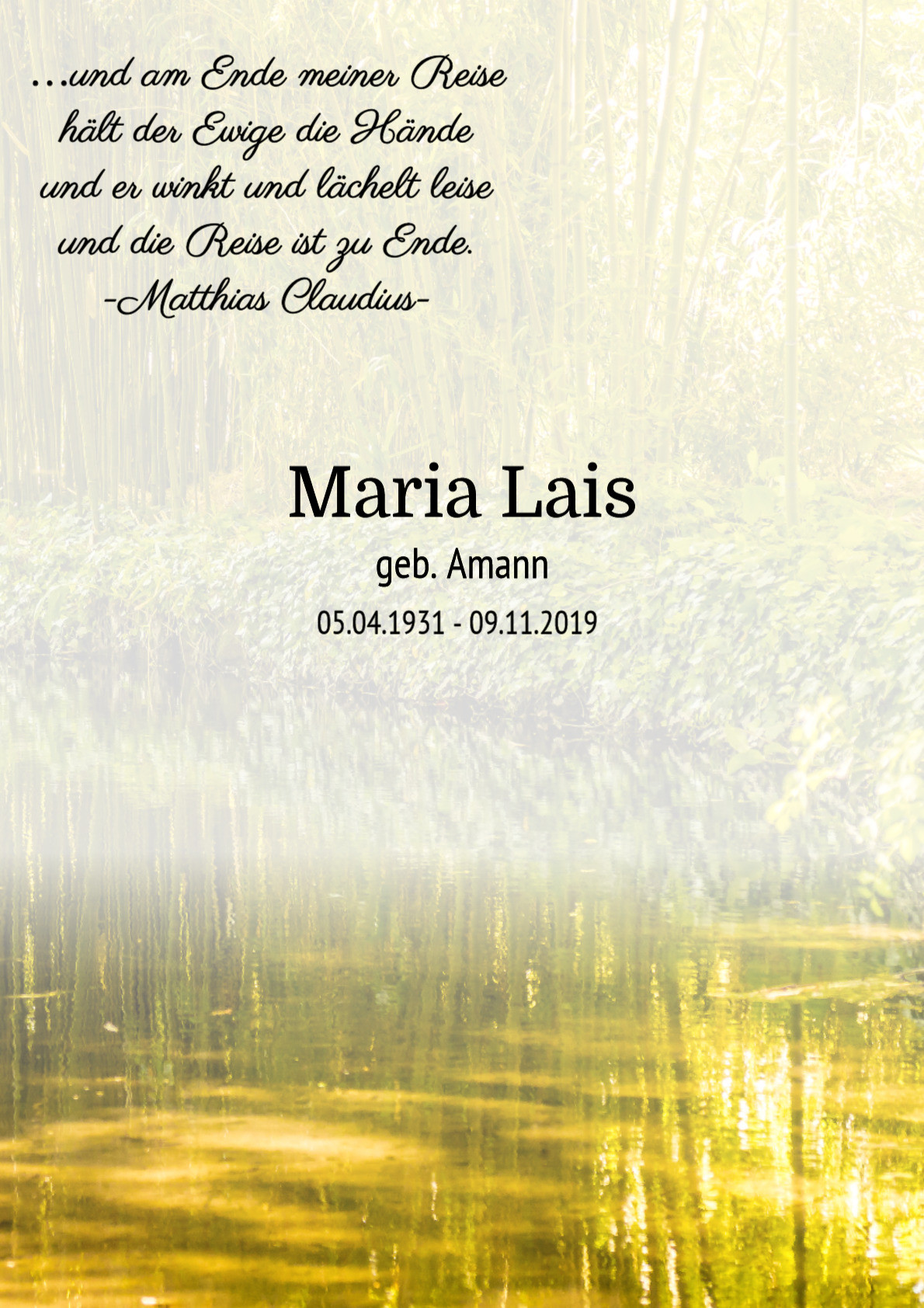 Traueranzeige von Maria Lais