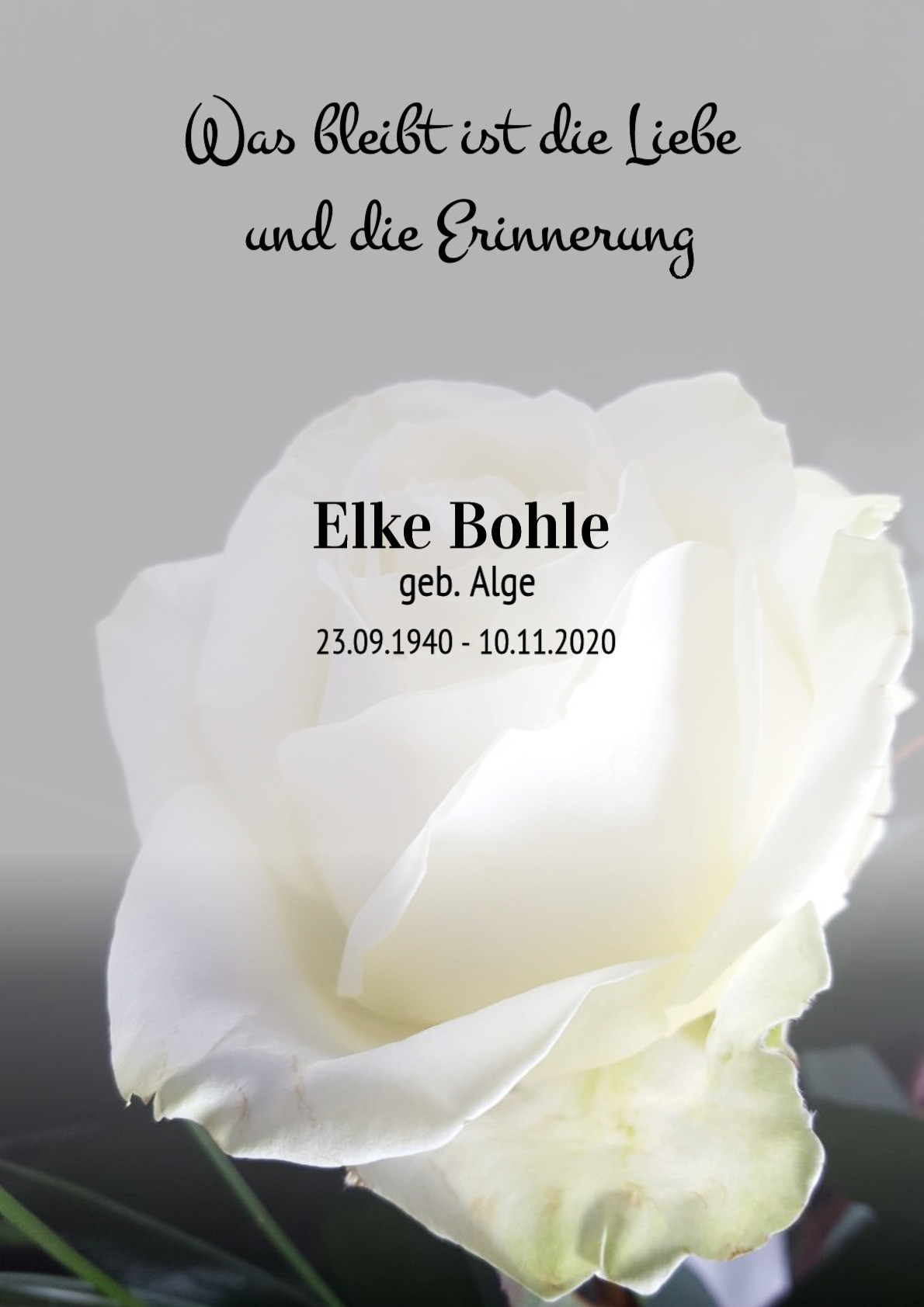 Traueranzeige von Elke Bohle