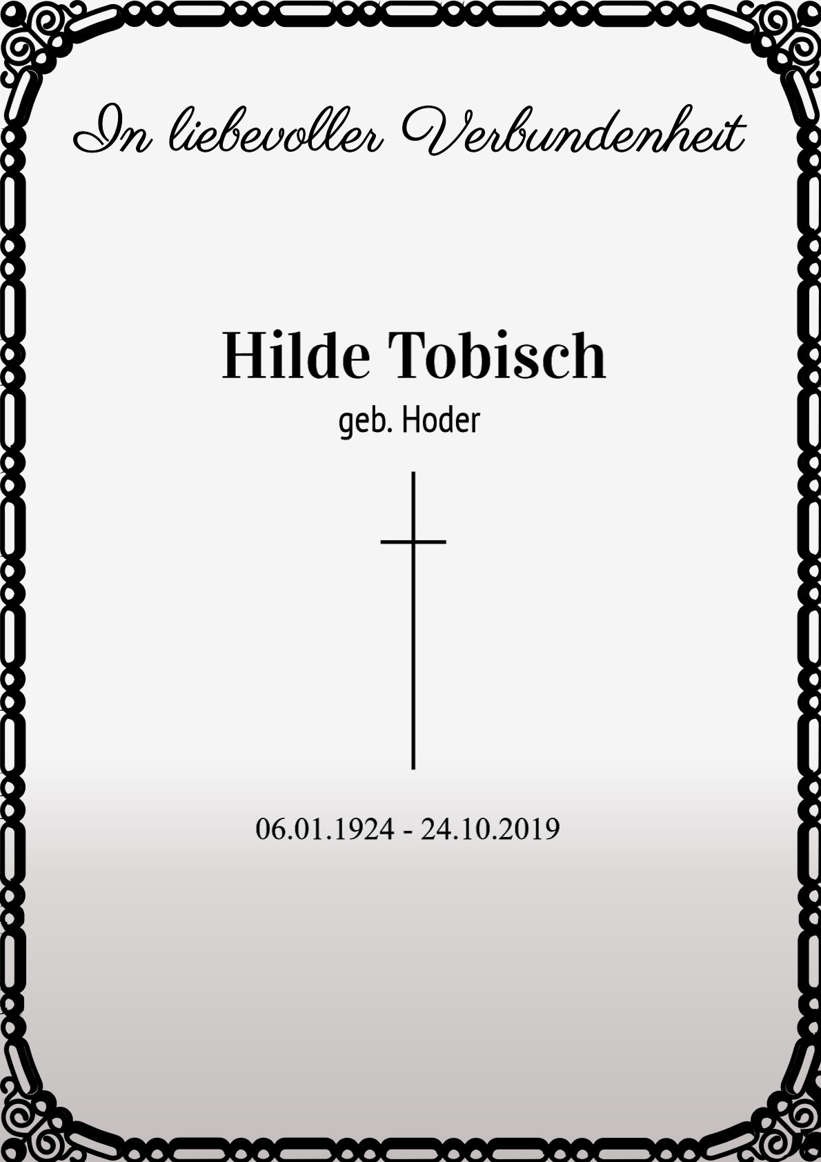 Traueranzeige von Hilde Tobisch