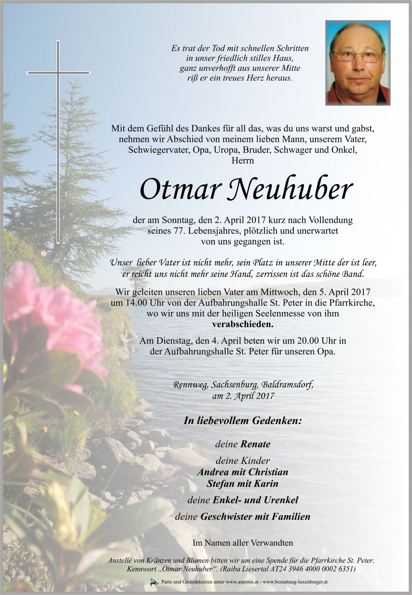Traueranzeige von Otmar Neuhuber