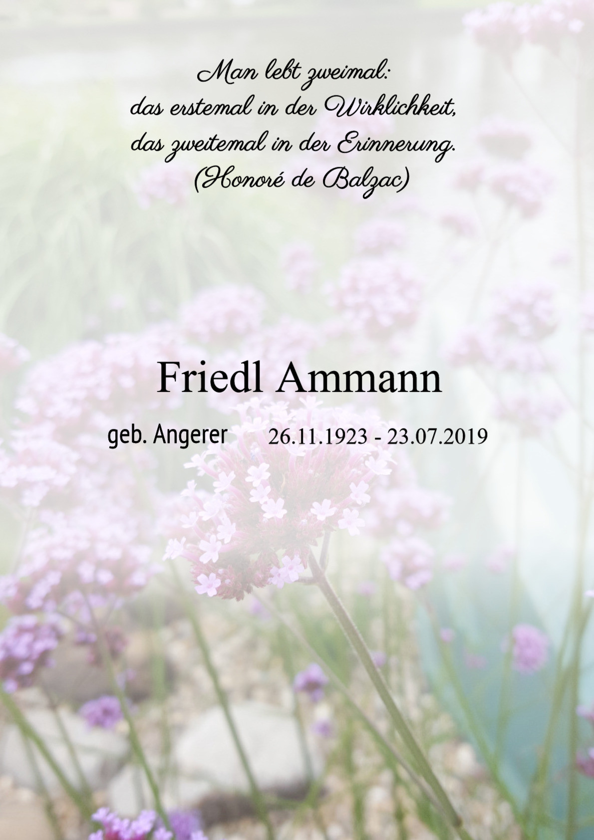 Traueranzeige von Friedl Ammann