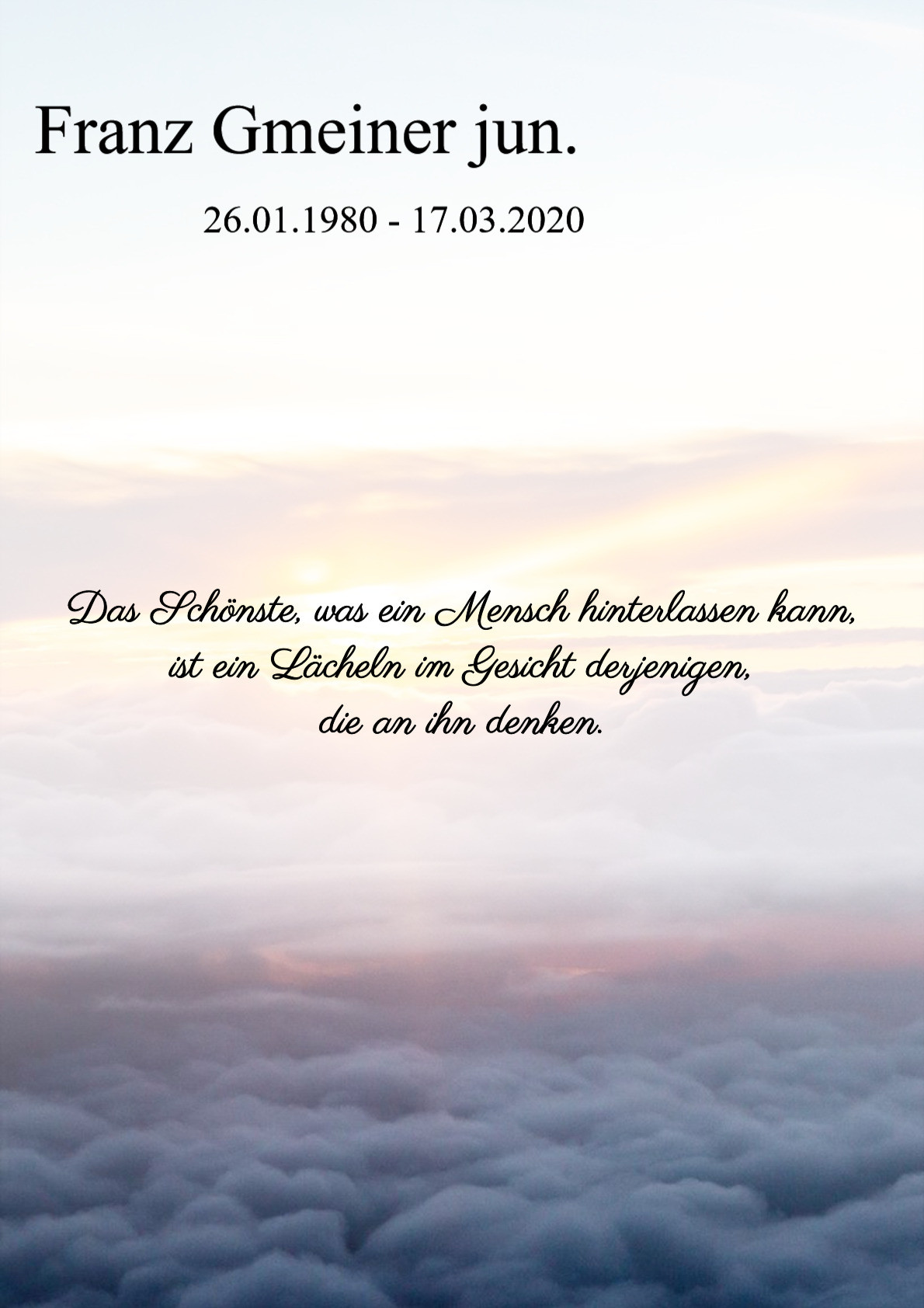 Traueranzeige von Franz Gmeiner jun.