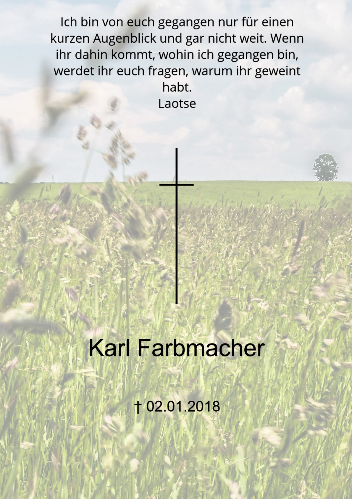Traueranzeige von Karl Farbmacher