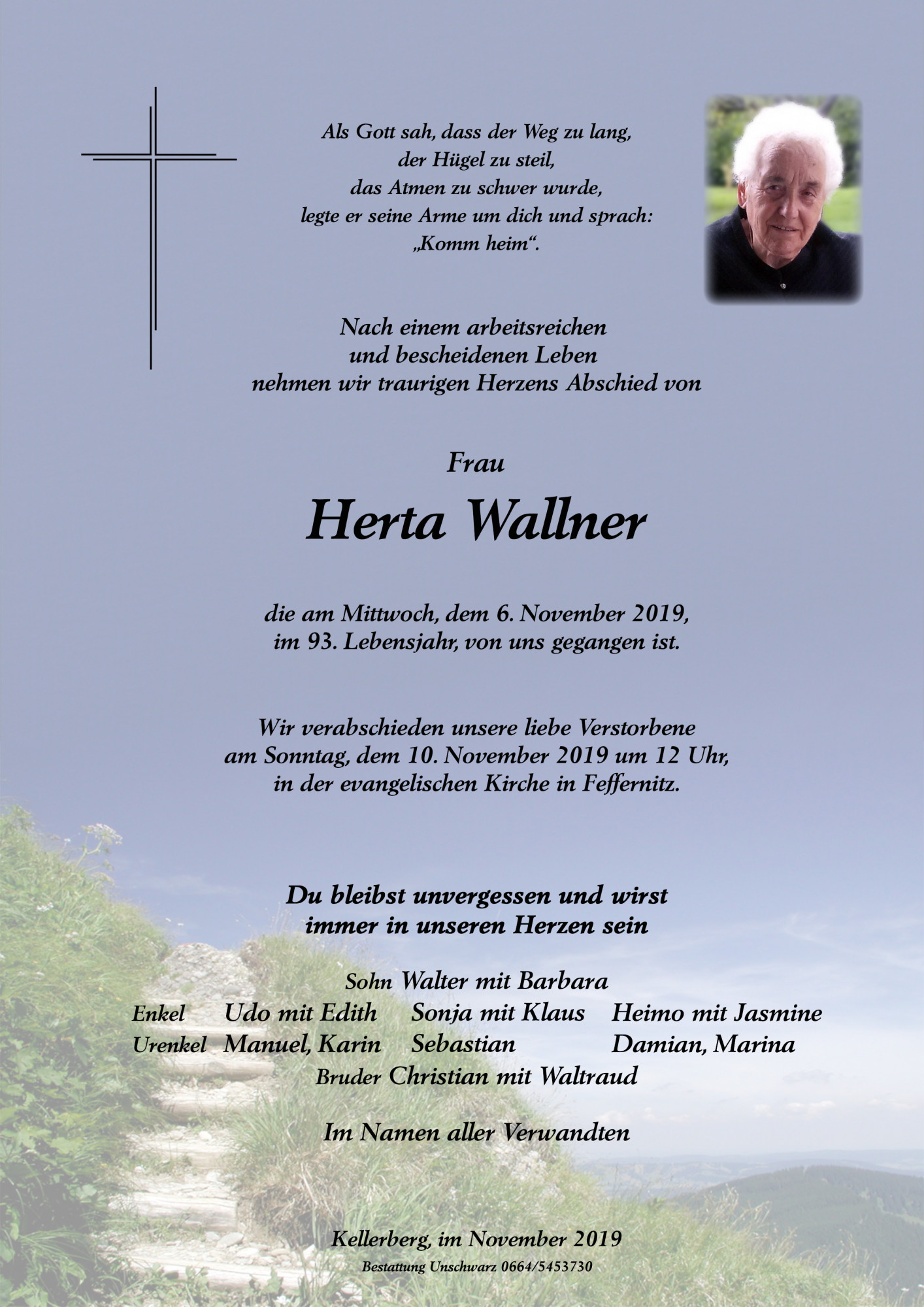 Traueranzeige von Herta Wallner