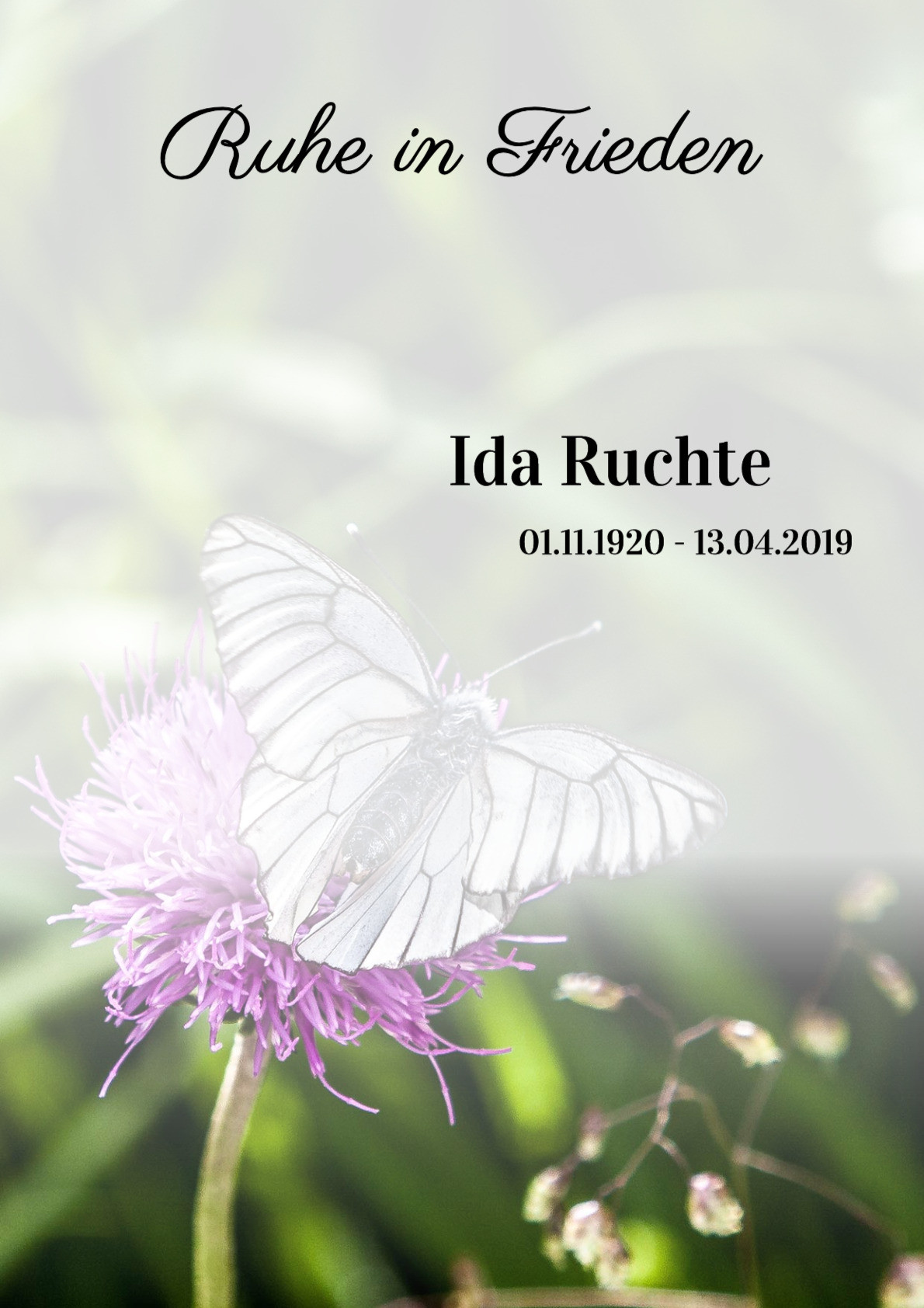 Traueranzeige von Ida Ruchte