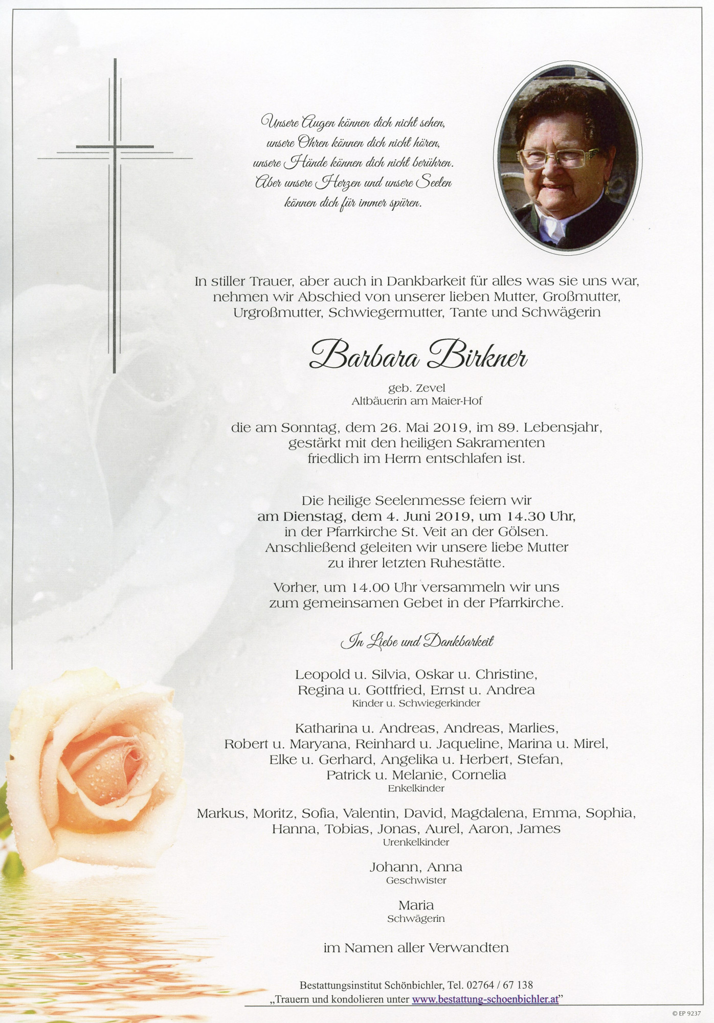 Traueranzeige von Barbara Birkner