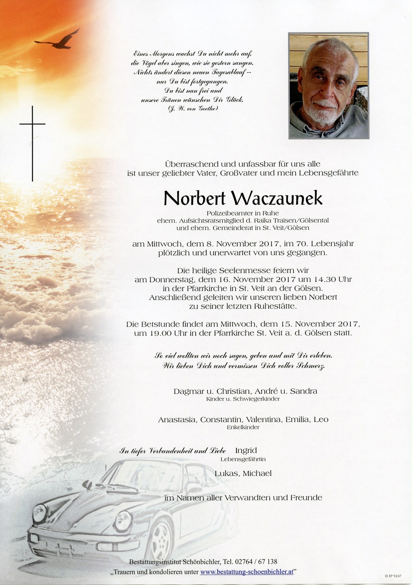 Traueranzeige von Norbert Waczaunek