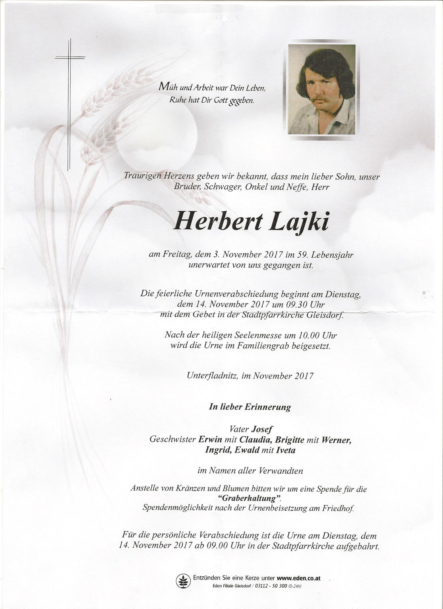 Traueranzeige von Herbert Lajki