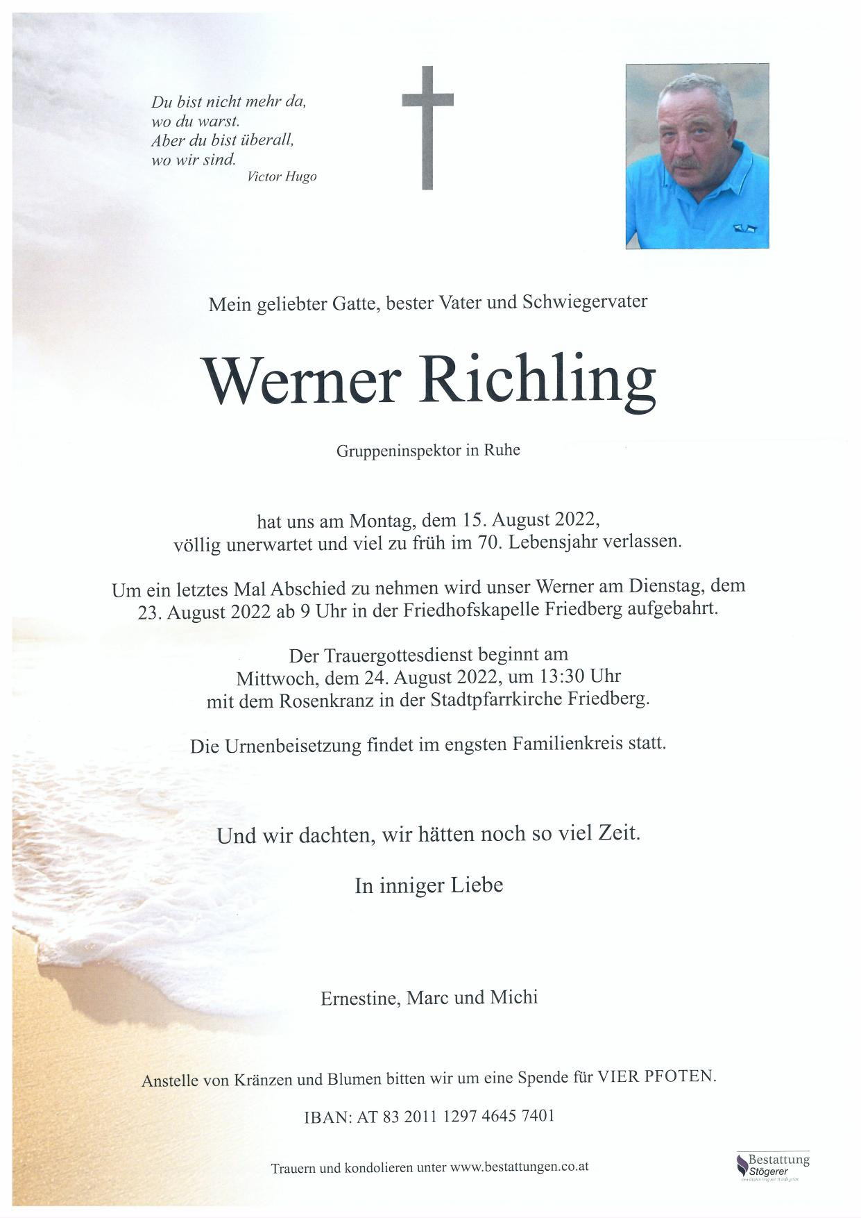 Traueranzeige von Werner Richling