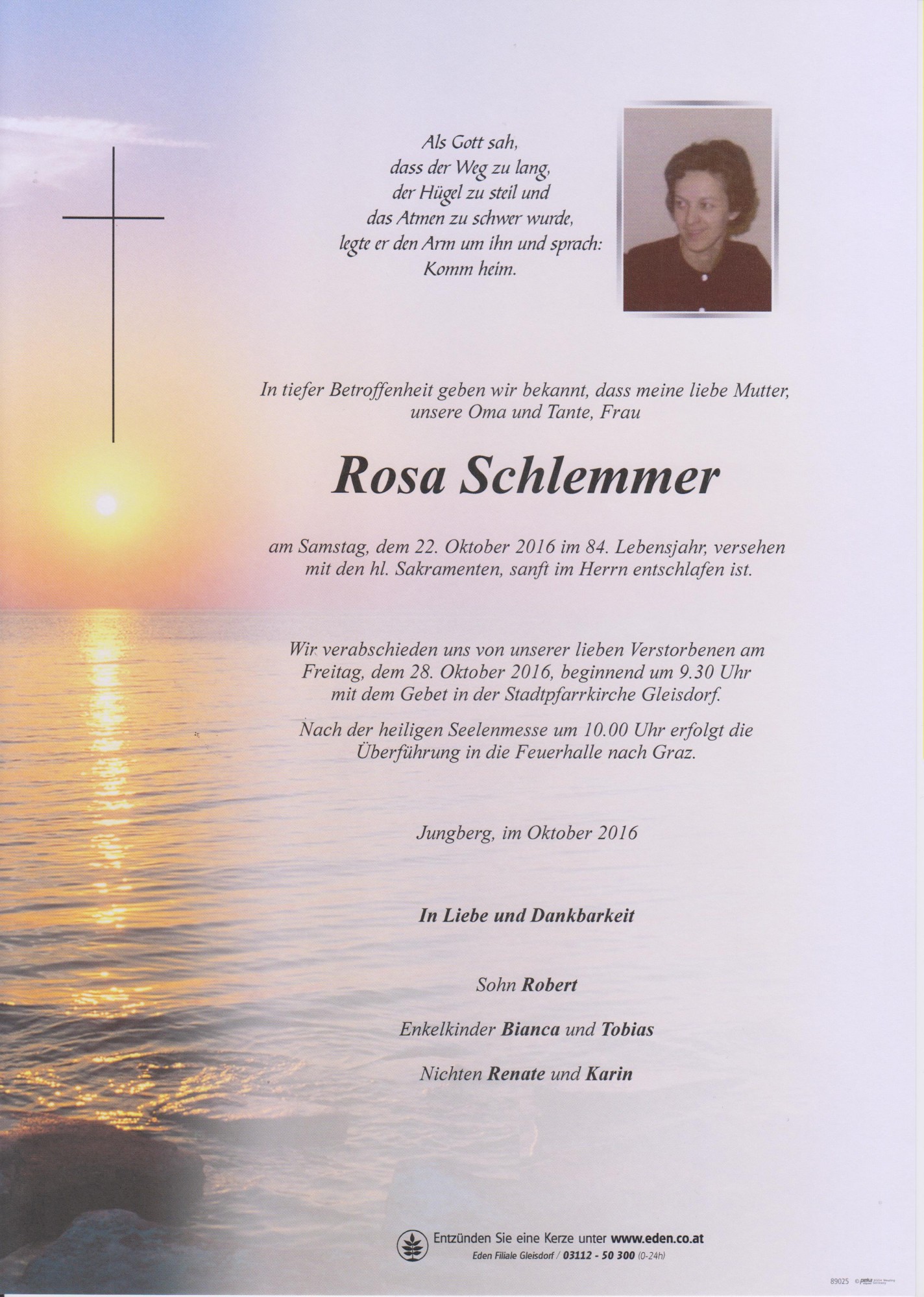 Traueranzeige von Rosa Schlemmer