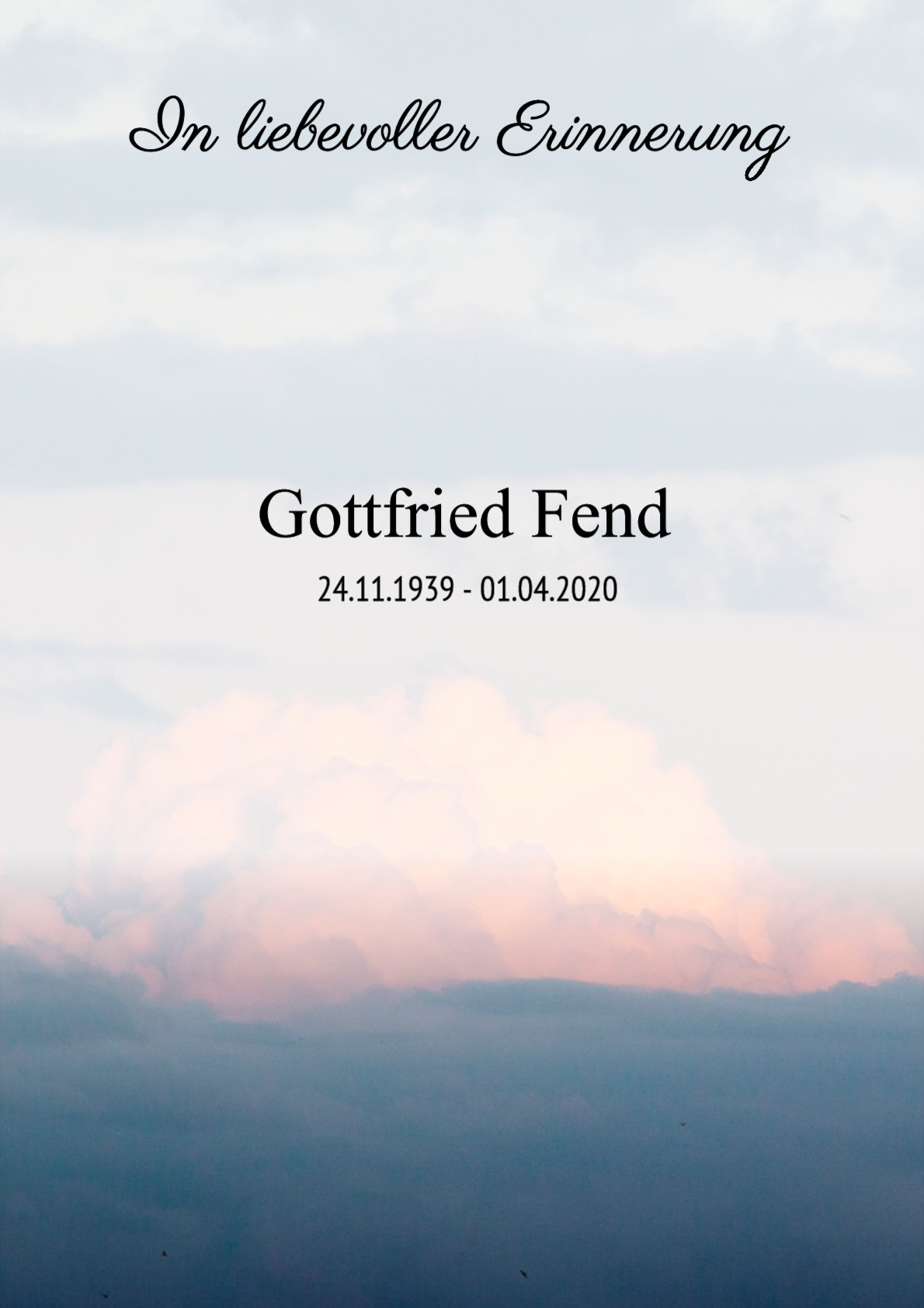 Traueranzeige von Gottfried Fend