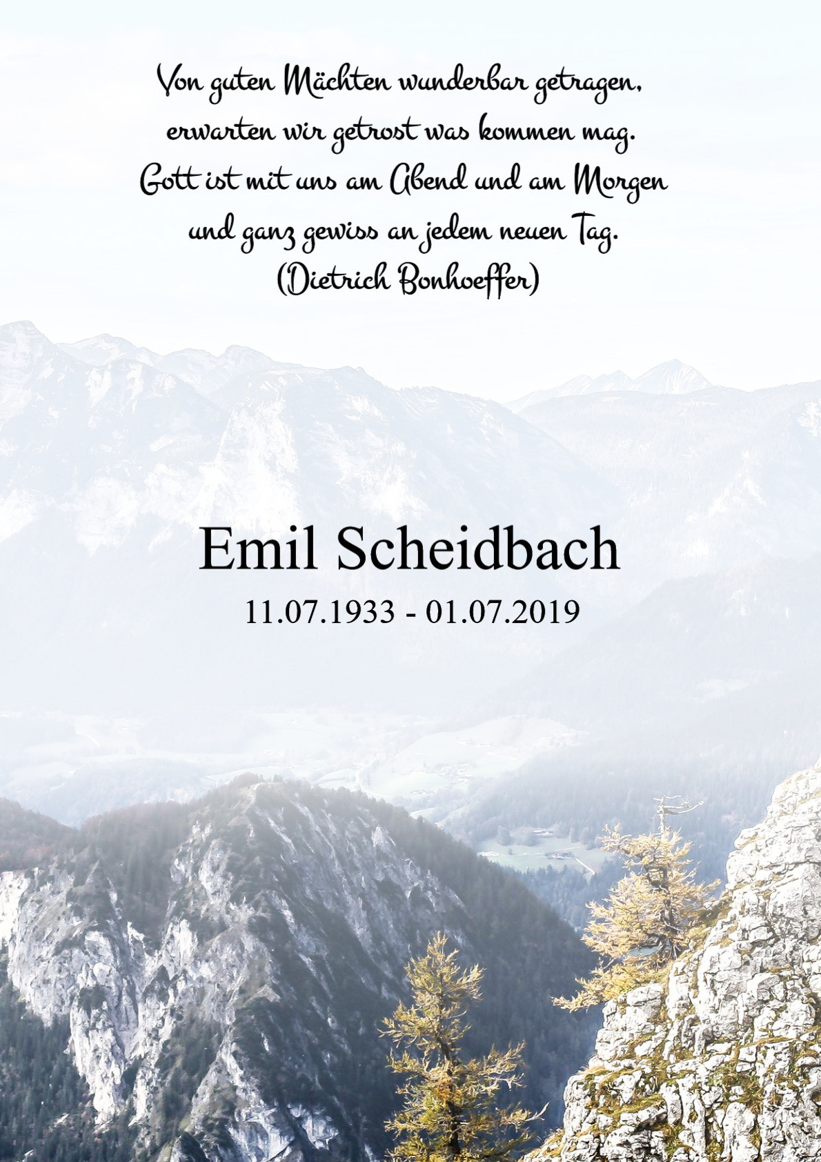 Traueranzeige von Emil Scheidbach