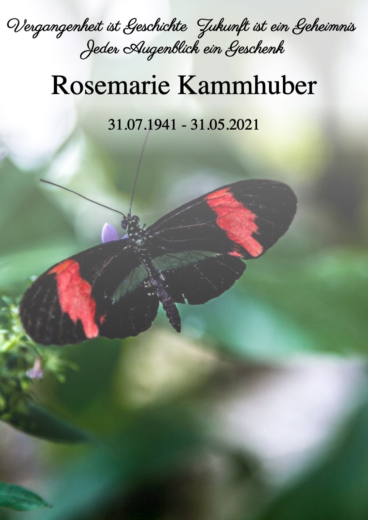 Traueranzeige von Rosemarie Kammhuber