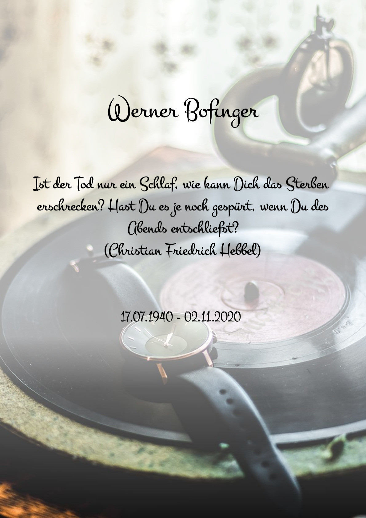 Traueranzeige von Werner Bofinger