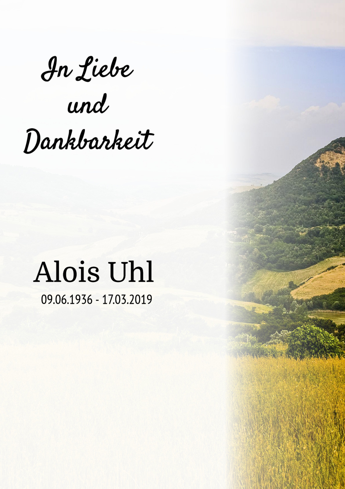 Traueranzeige von Alois Uhl
