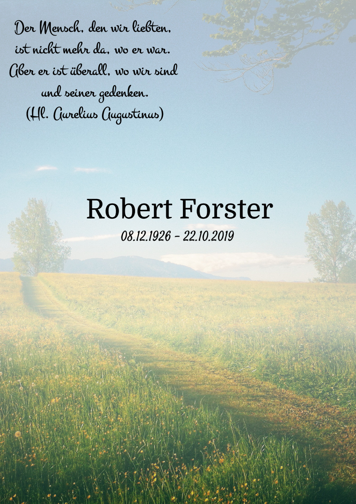 Traueranzeige von Robert Forster