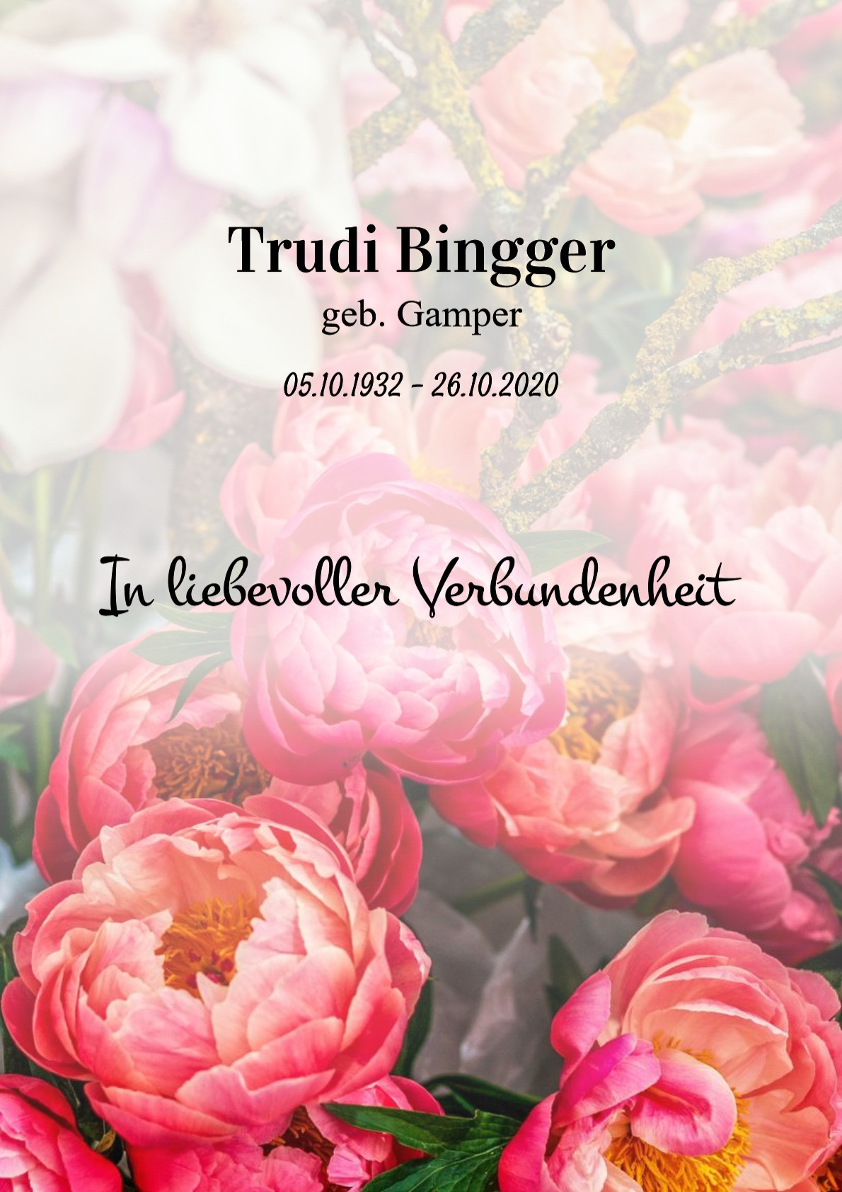 Traueranzeige von Trudi Bingger