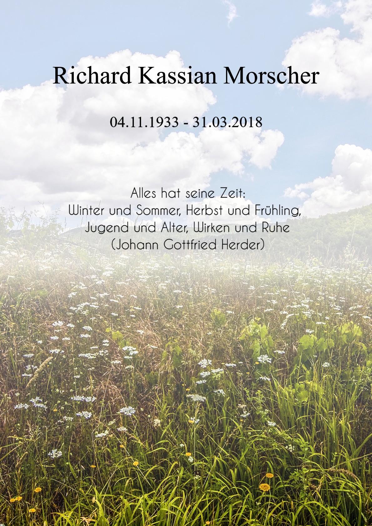 Traueranzeige von Richard Kassian Morscher