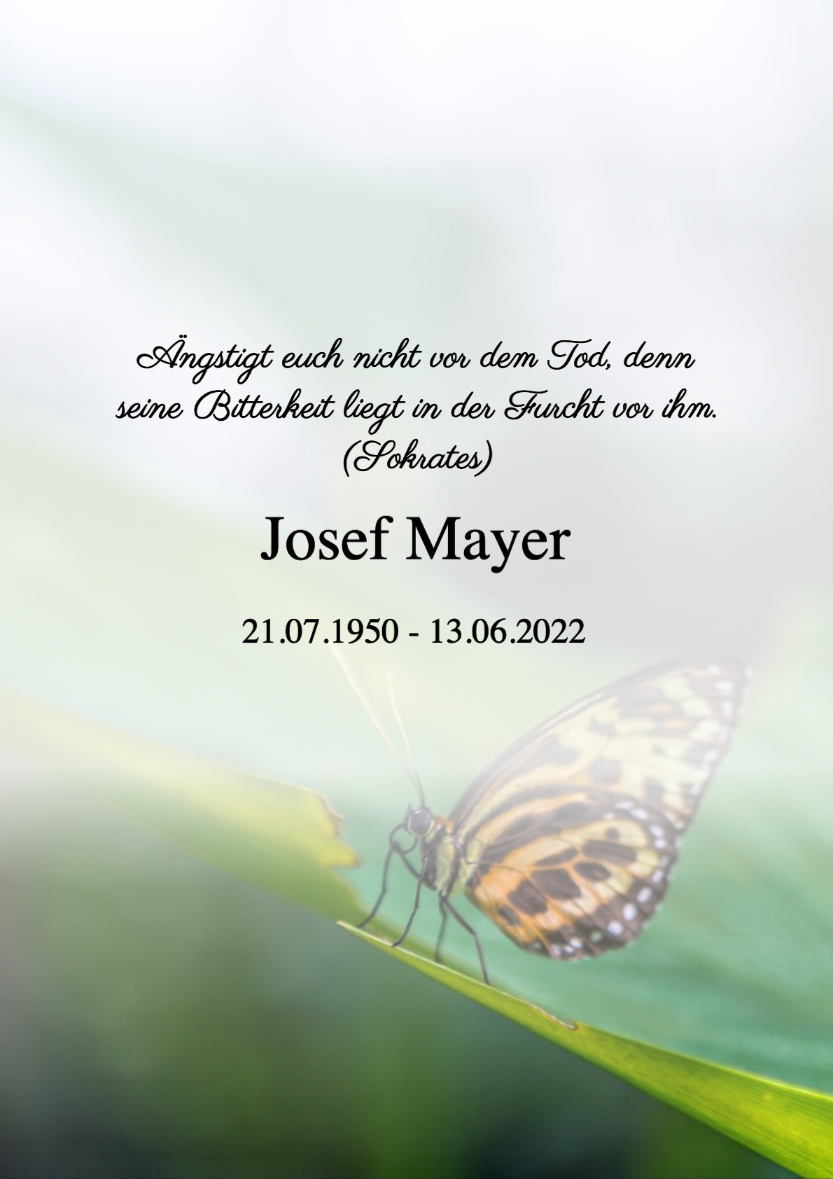 Traueranzeige von Josef Mayer