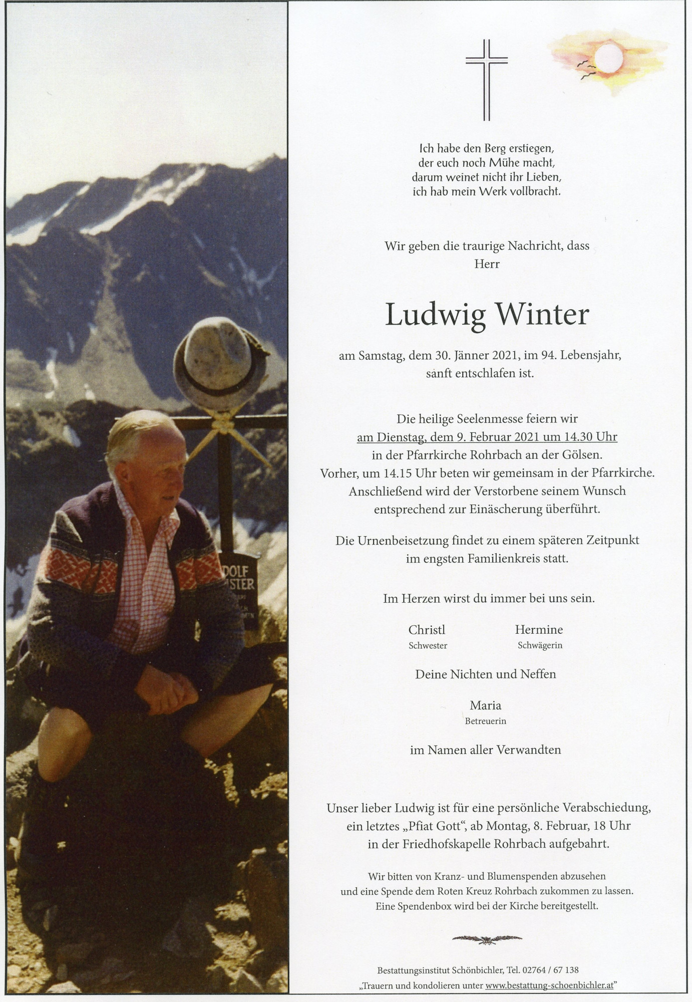 Traueranzeige von Ludwig Winter