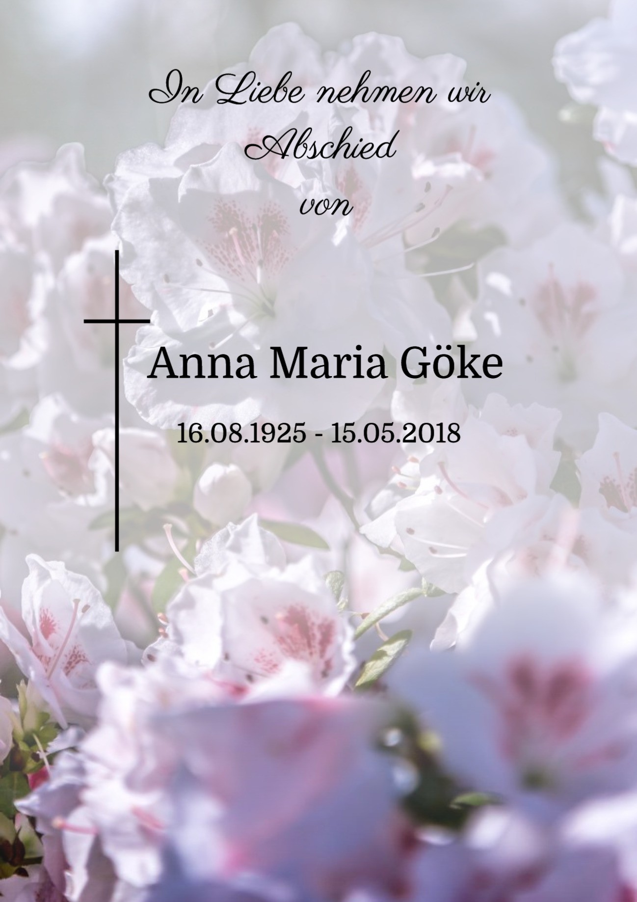 Traueranzeige von Anna Maria Göke