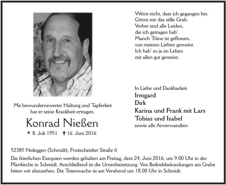 Traueranzeige von Konrad Nießen