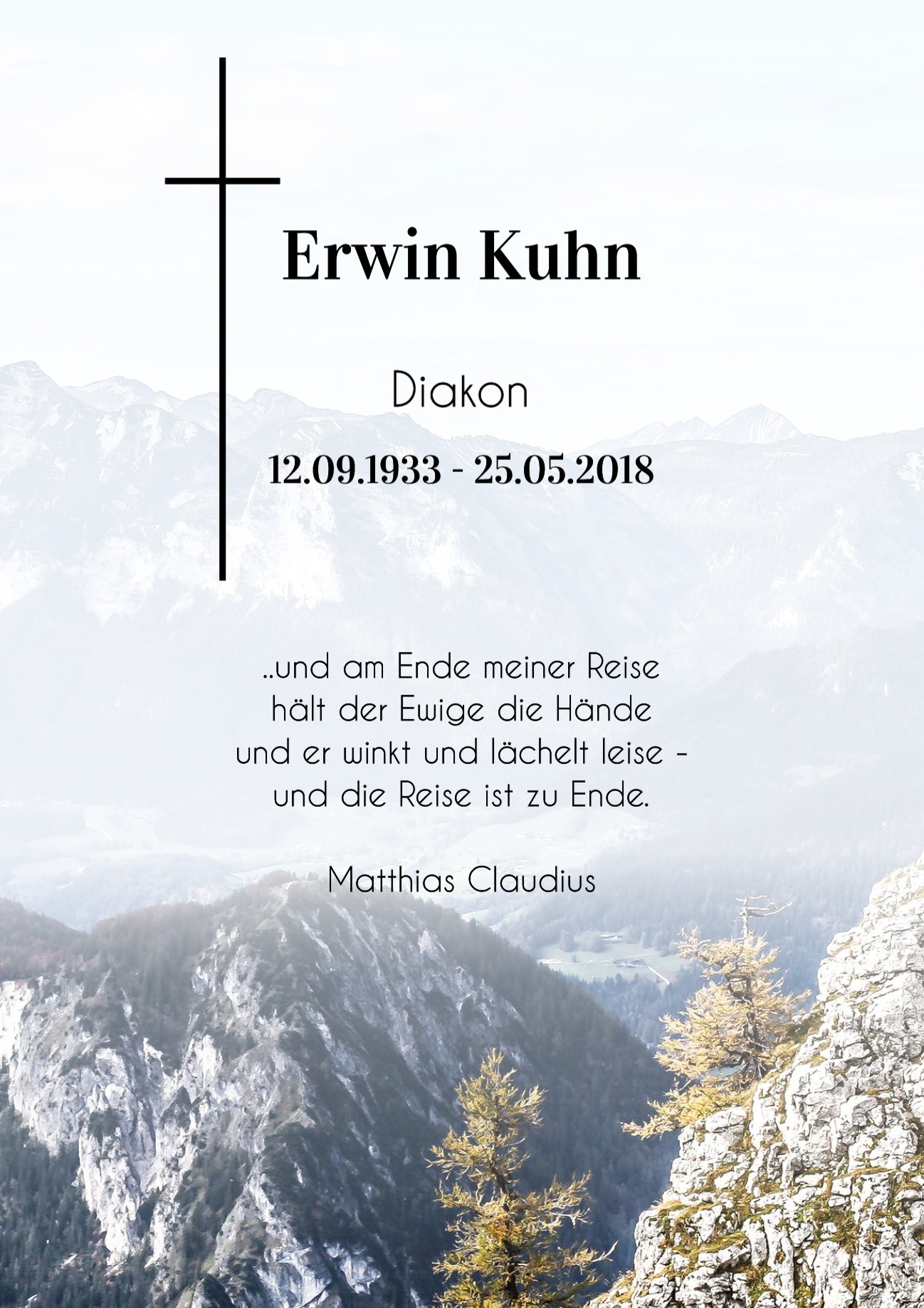 Traueranzeige von Erwin Kuhn