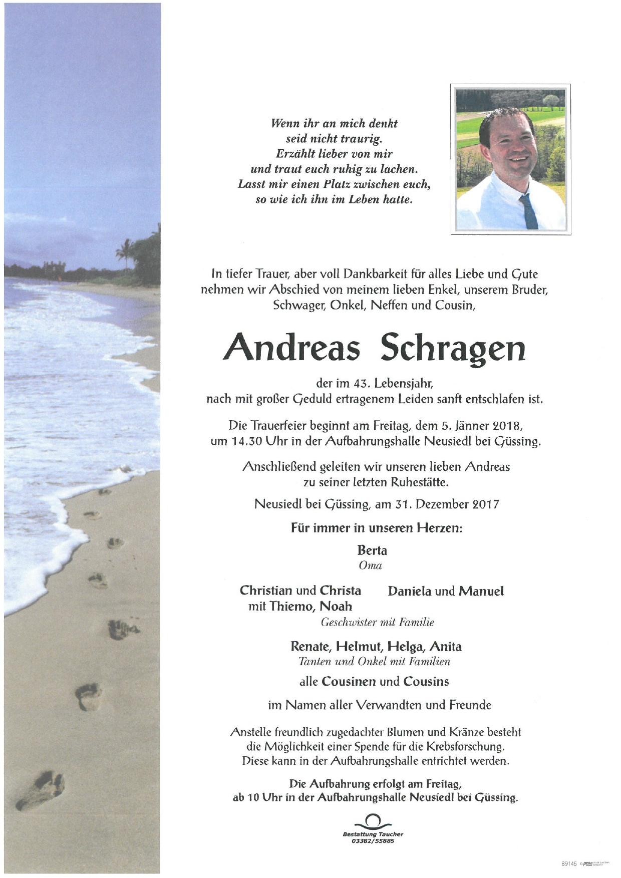 Traueranzeige von Andreas Schragen