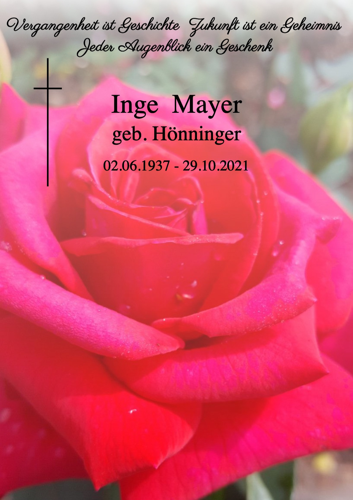 Traueranzeige von Inge Mayer