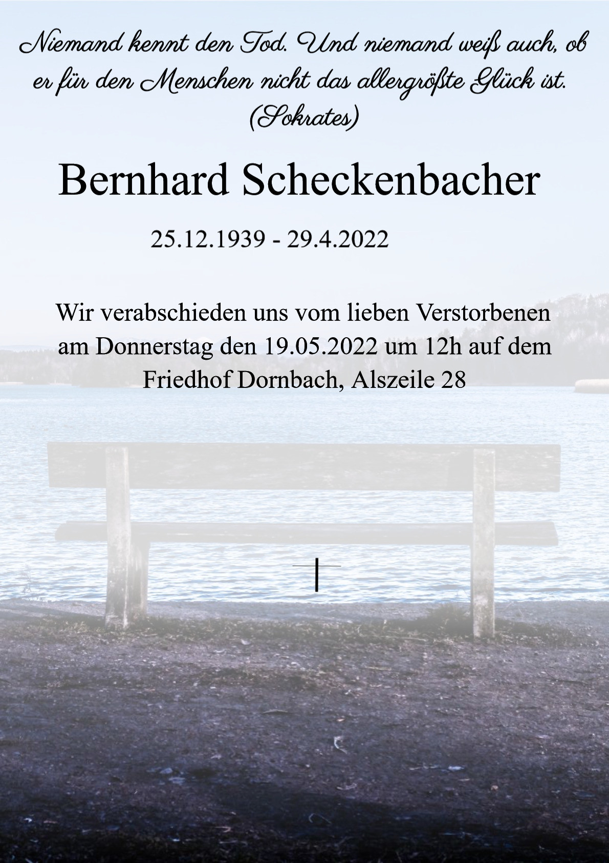 Traueranzeige von Bernhard Scheckenbacher