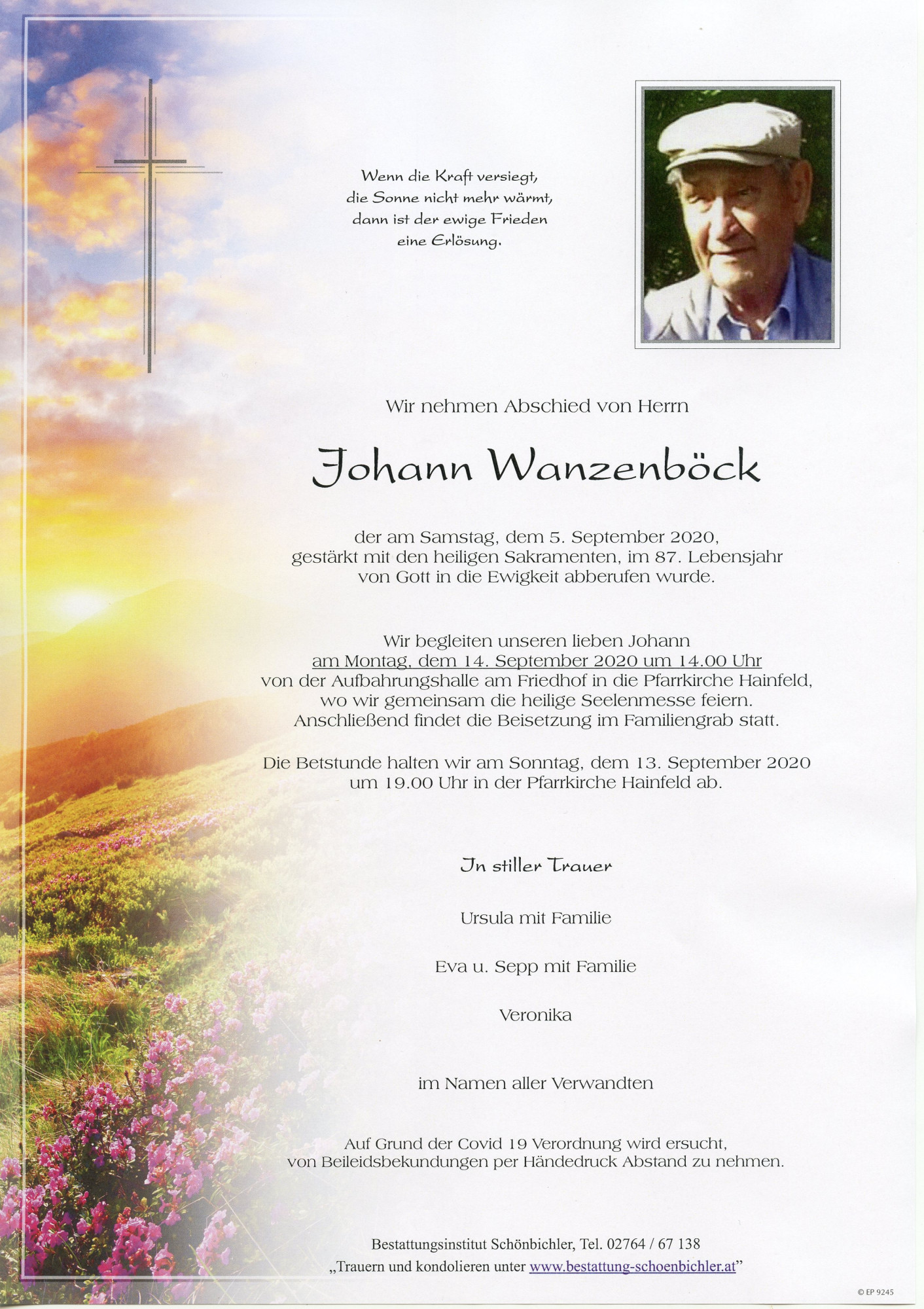 Traueranzeige von Johann Wanzenböck