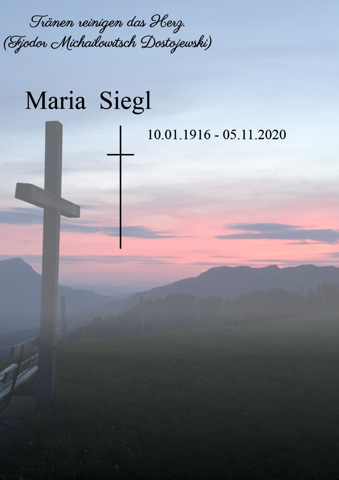 Traueranzeige von Maria Siegl