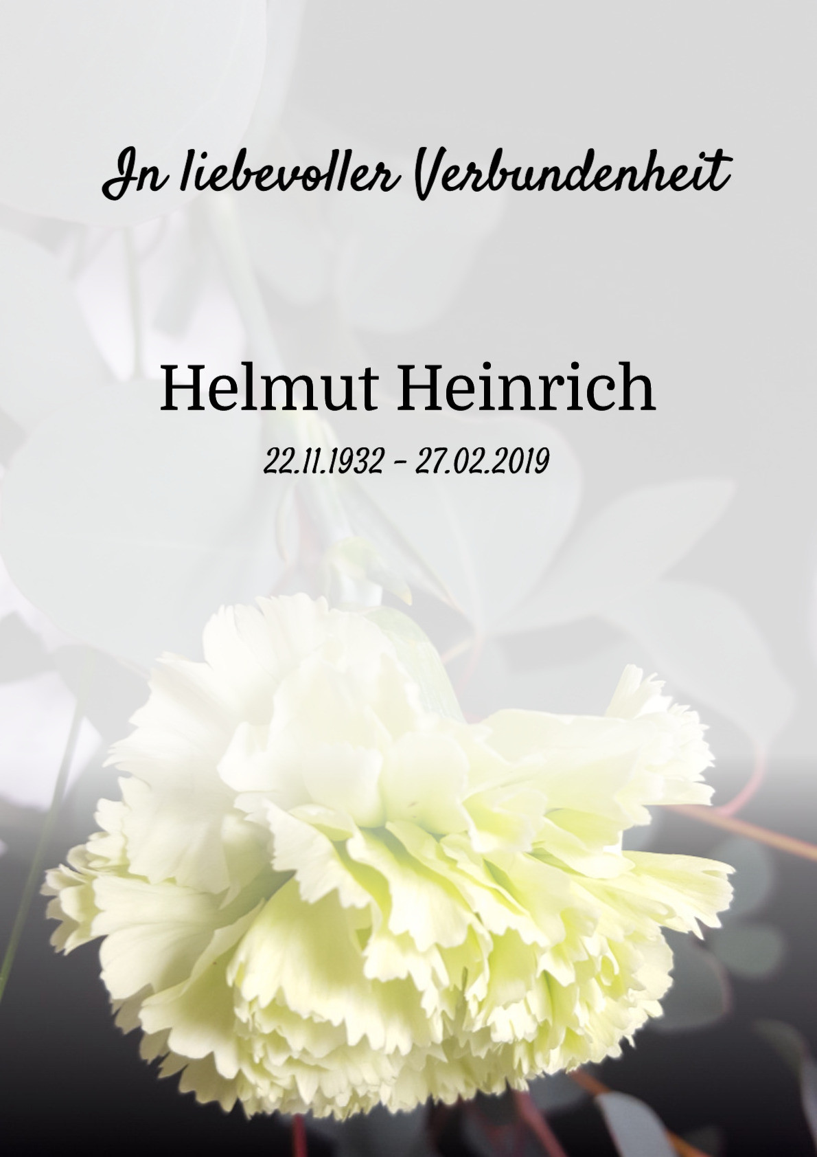 Traueranzeige von Helmut Heinrich