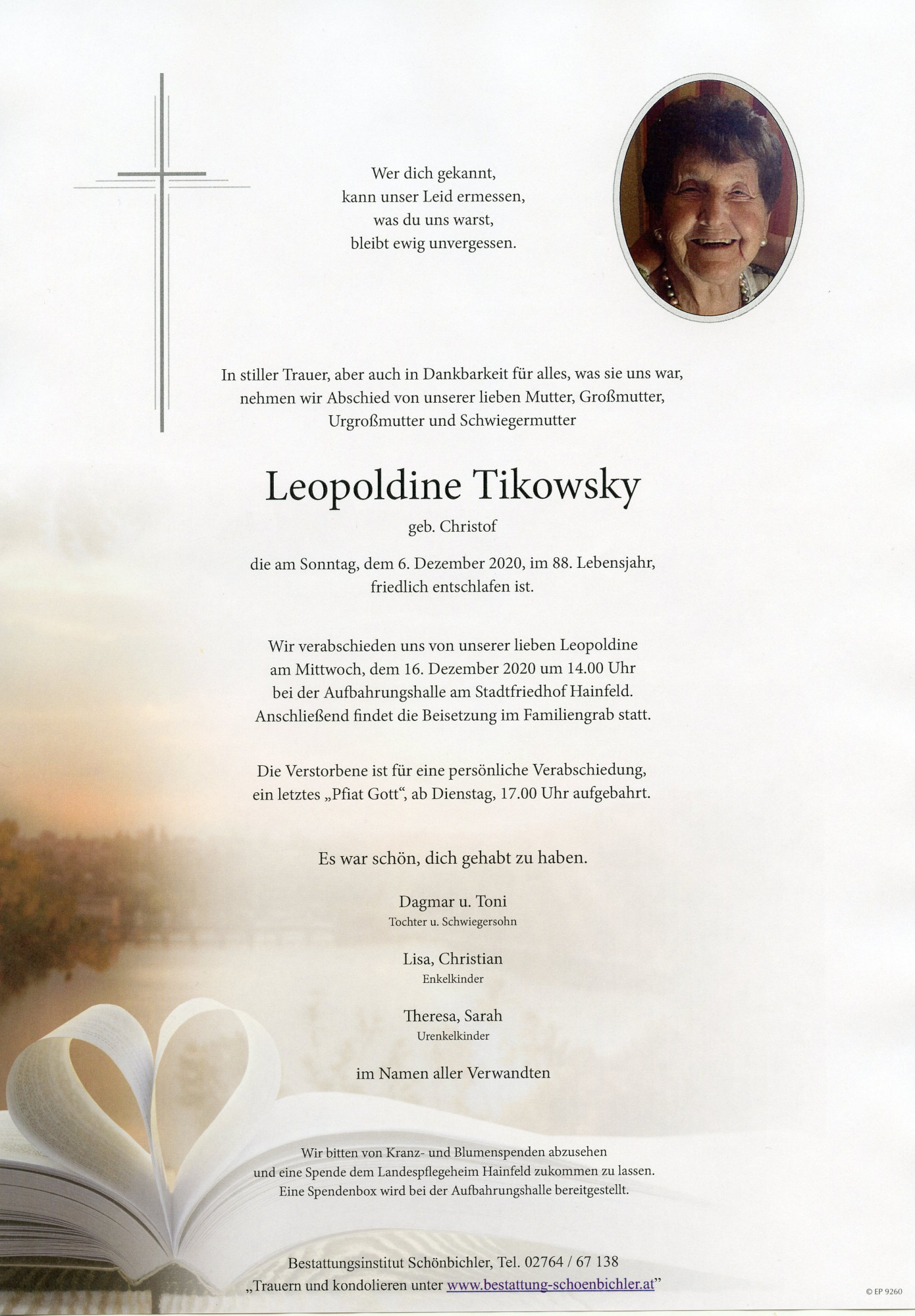 Traueranzeige von Leopoldine Tikowsky