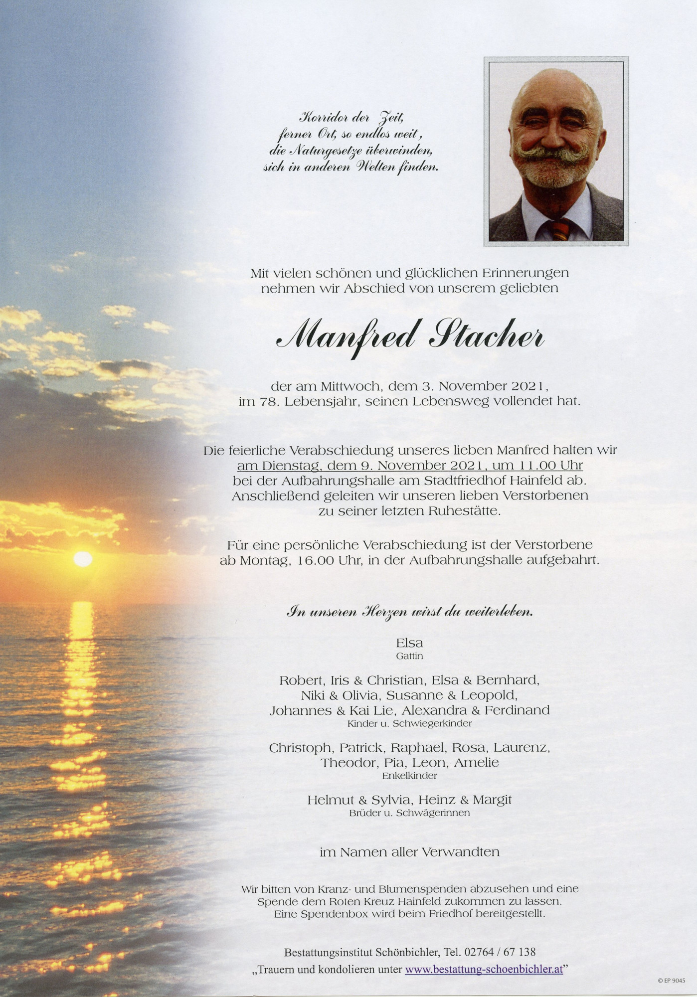 Traueranzeige von Manfred Stacher