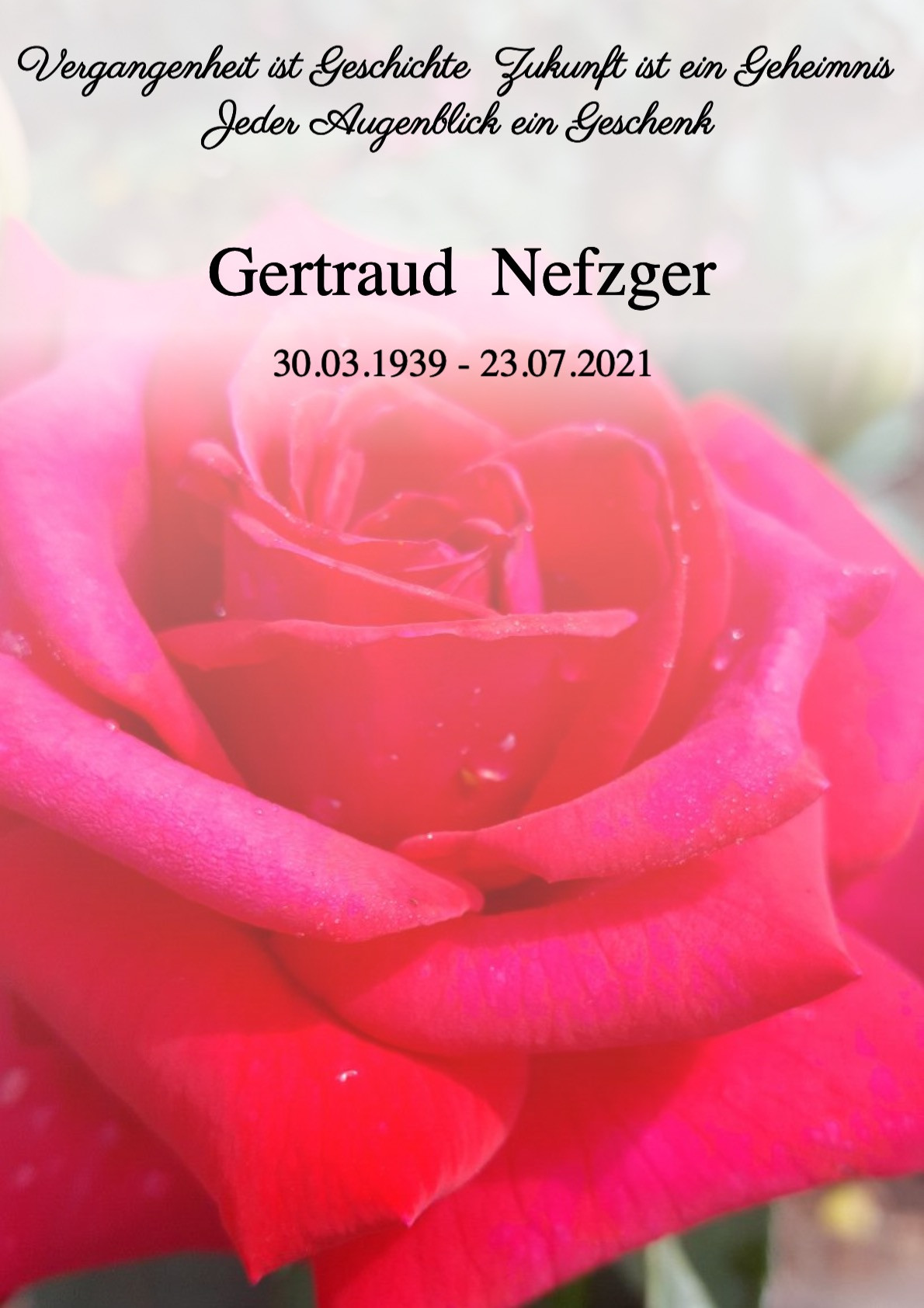 Traueranzeige von Gertraud Nefzger