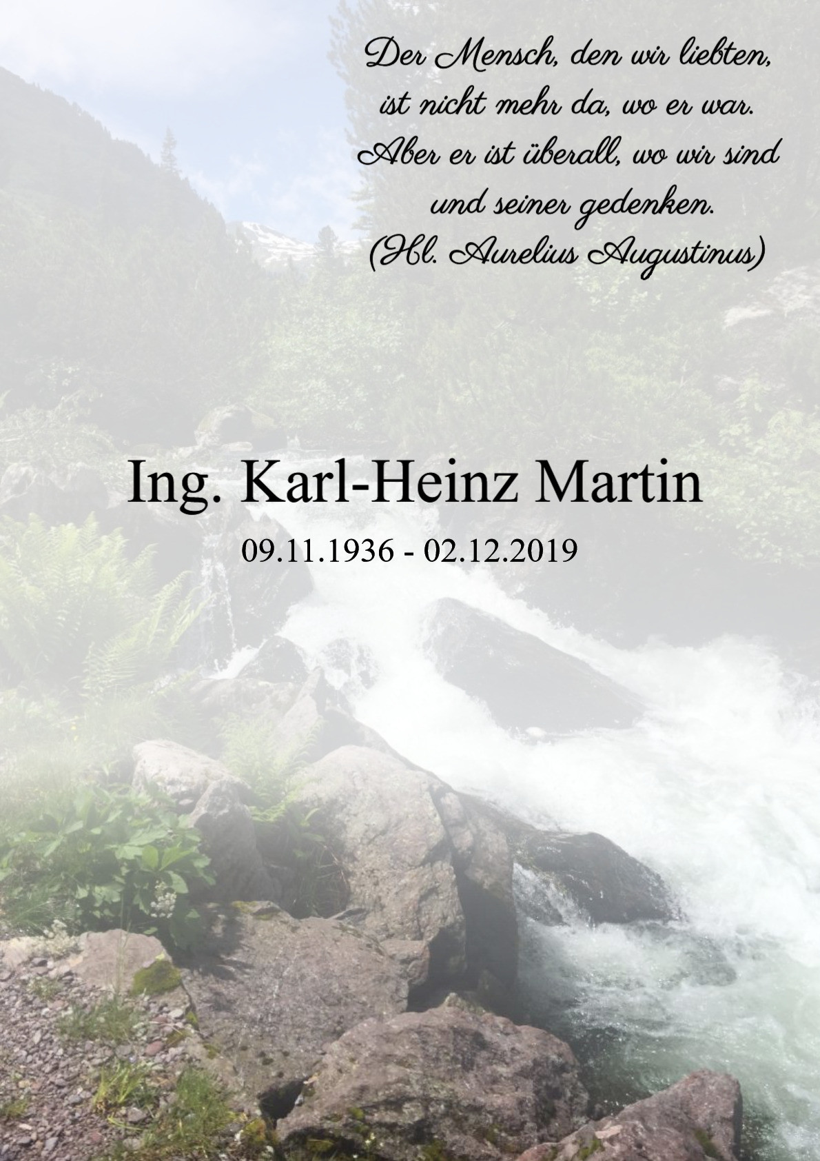 Traueranzeige von Ing. Karl-Heinz Martin